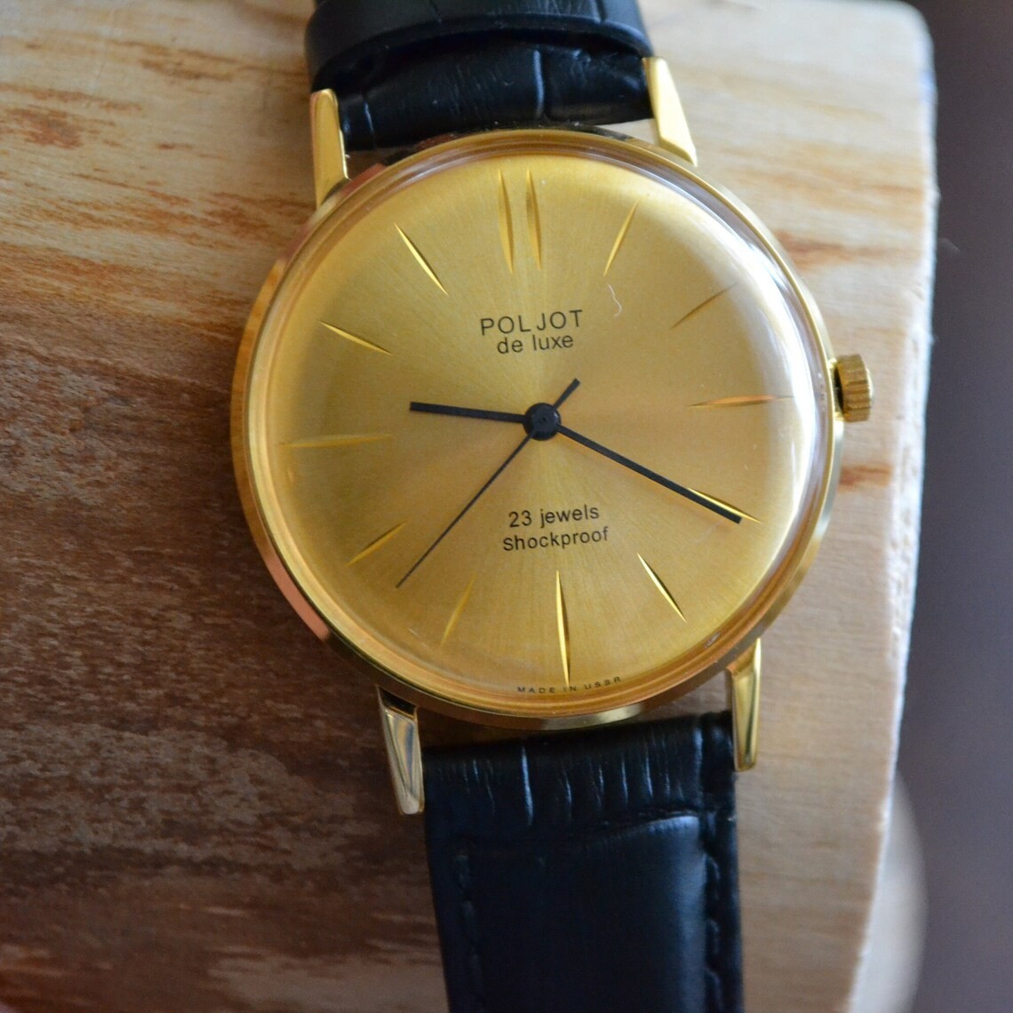 POLJOT DE LUXE AUTOMATIC 29 JEWELS 1MChZ vintage USSR Soviet watch #6401