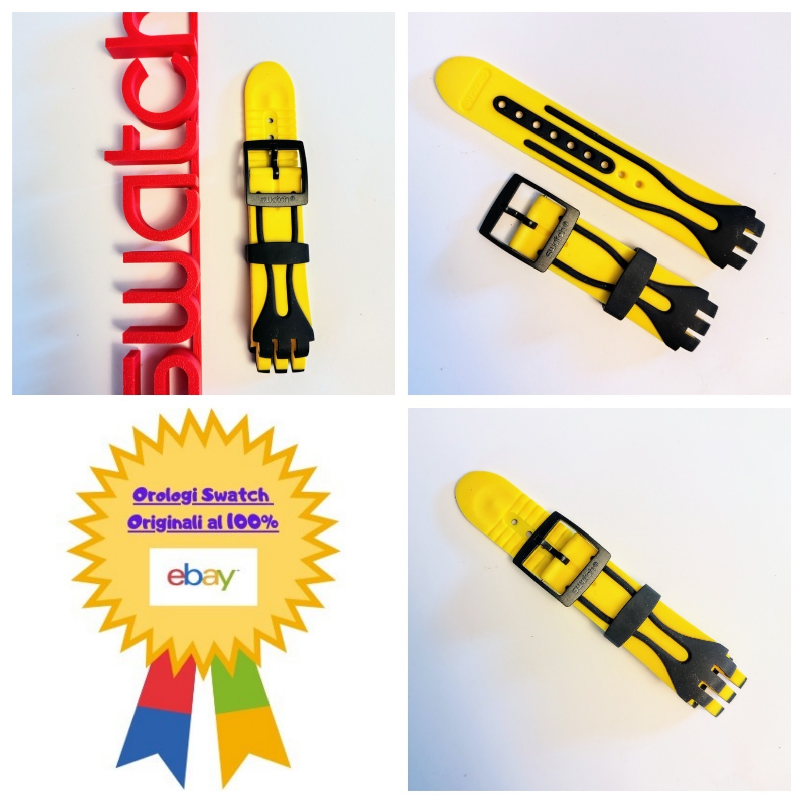Swatch Watch Strap Fun Scuba SUGB101 Bowtie Yellow Underwater Wristwatch
