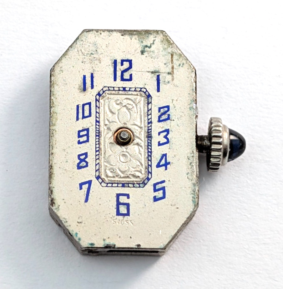 Antique ABRA 17 Jewels Art Deco Ladies 13mm Swiss Watch Movement PARTS or REPAIR
