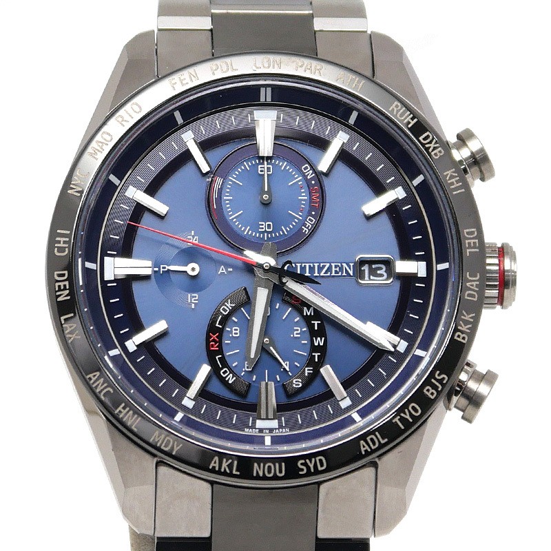 [B1Y] Citizen Attesa Act Line Eco-Drive Radio Solar Watch AT8186-51L [q6x]