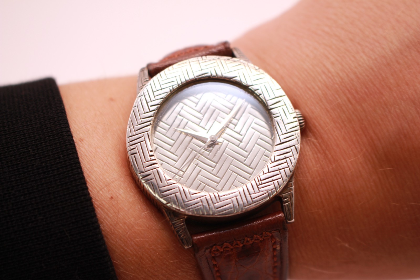 John Hardy Sterling Silver 925 Woven Bedeg Model 4874 Round Quartz Watch