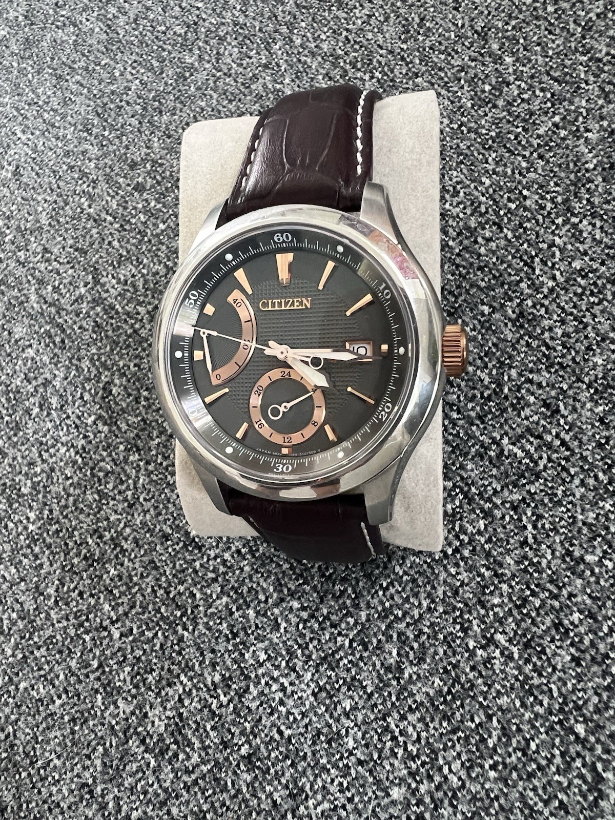 Citizen Signature Collection Automatic 40mm 100m Black Dial Brown Leather Date