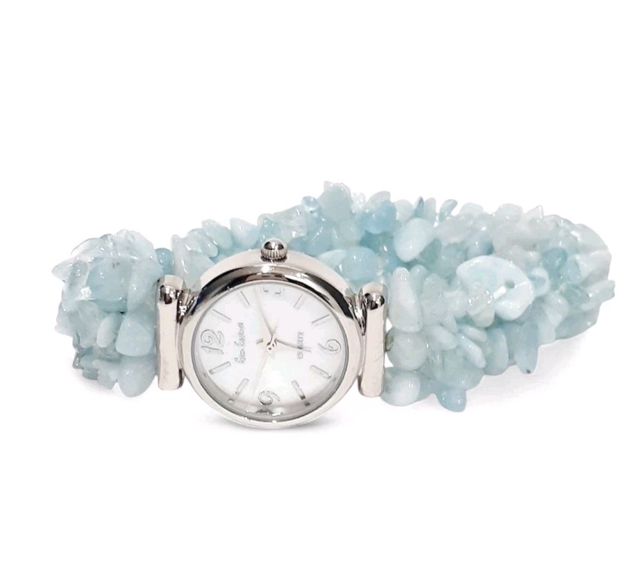 Gem Essence Blue Quartz Watch Needs Battery Rare SEE DESCRIPTION Free Ship!