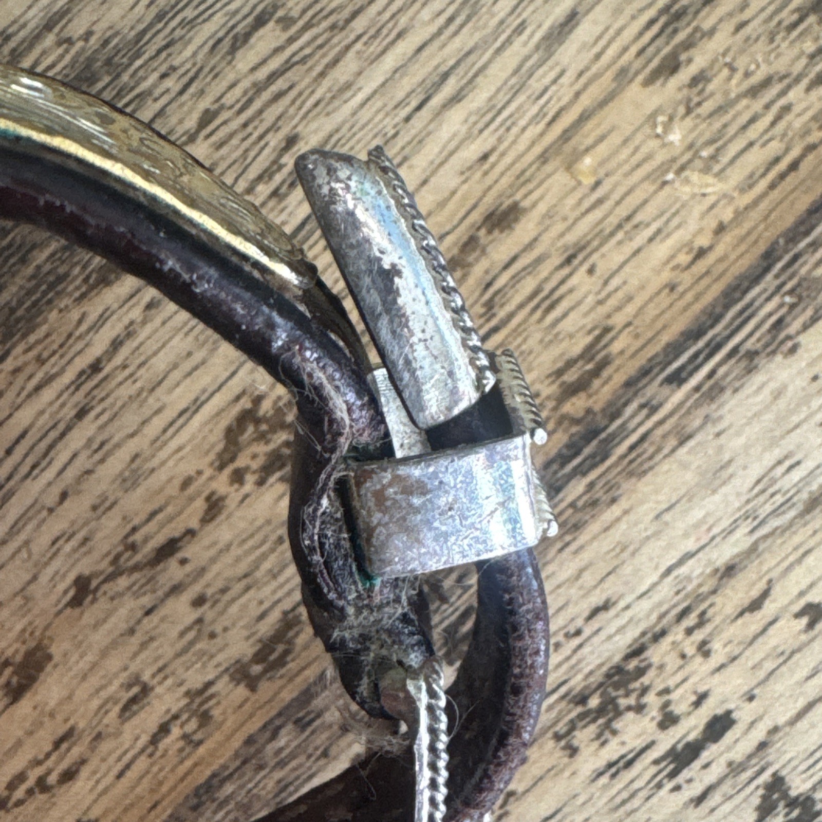 Montana Silversmiths Watch w/ Gold Scrolls On Dark Brown Leather