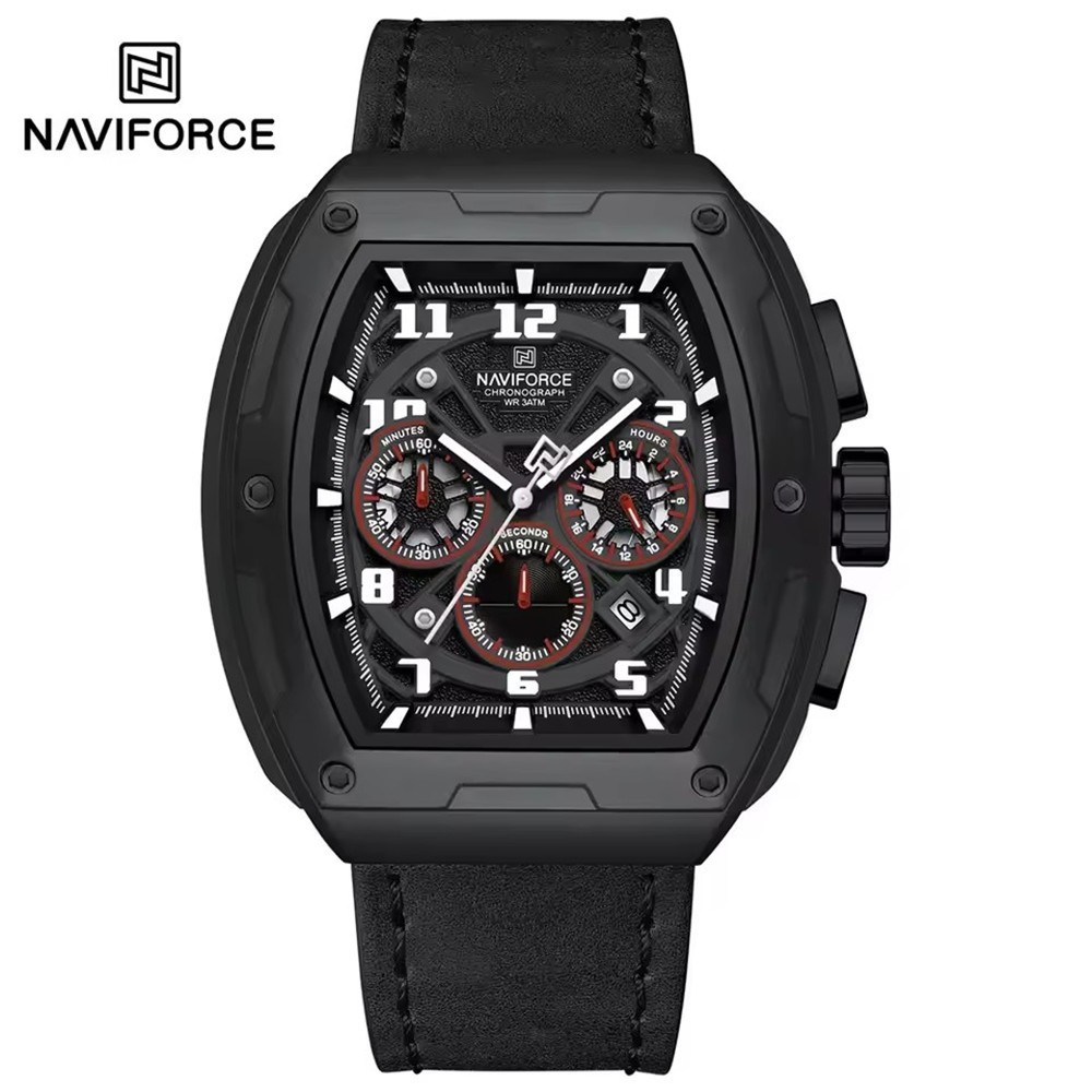 NAVIFORCE Men Rectangle Watches Chronograph Sport Watch Male Quartz Wristwatch
