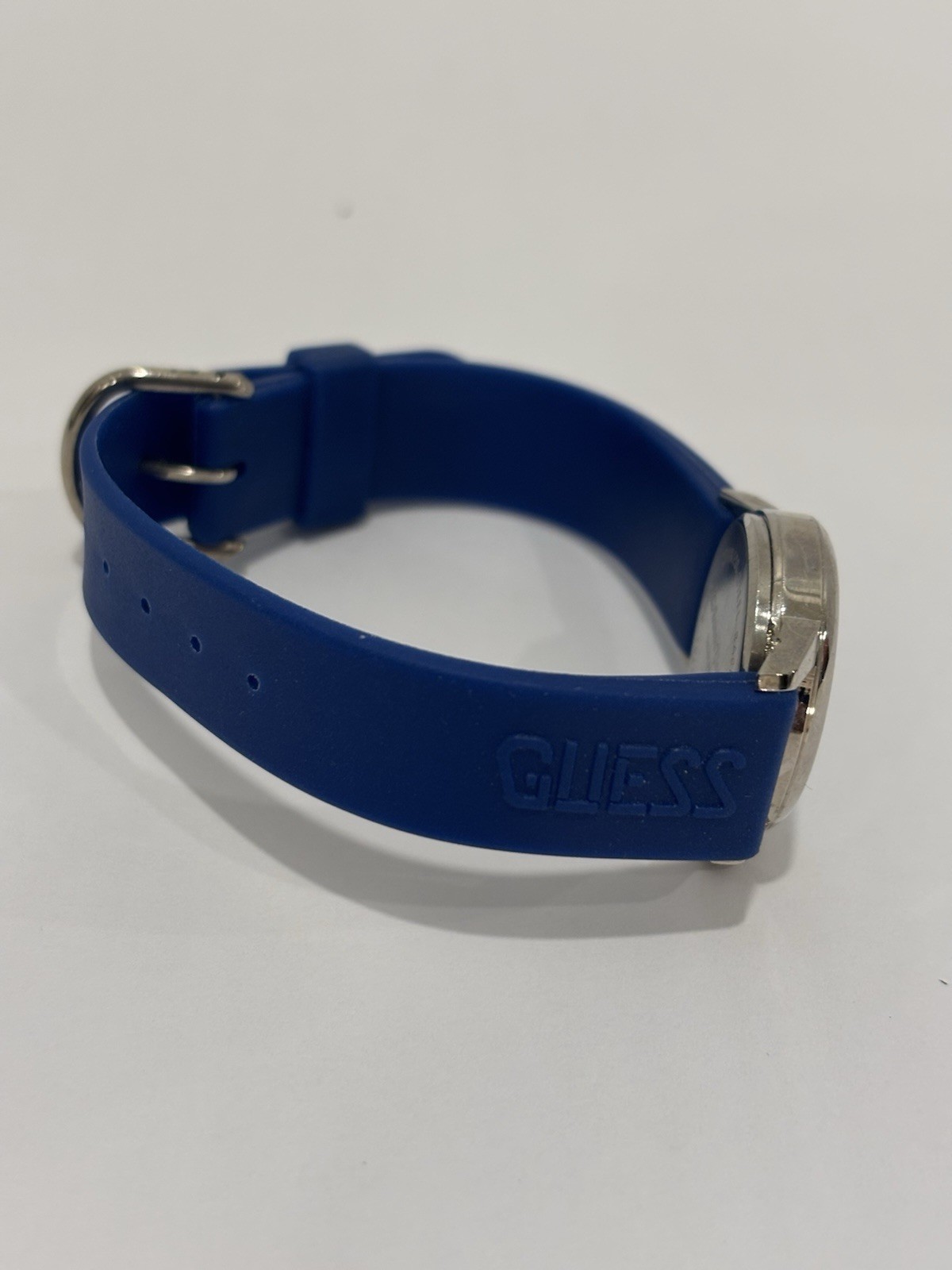 Vintage 1989 GUESS Watch Blue Grid Dial Geometric Sport Minimalist WORKING