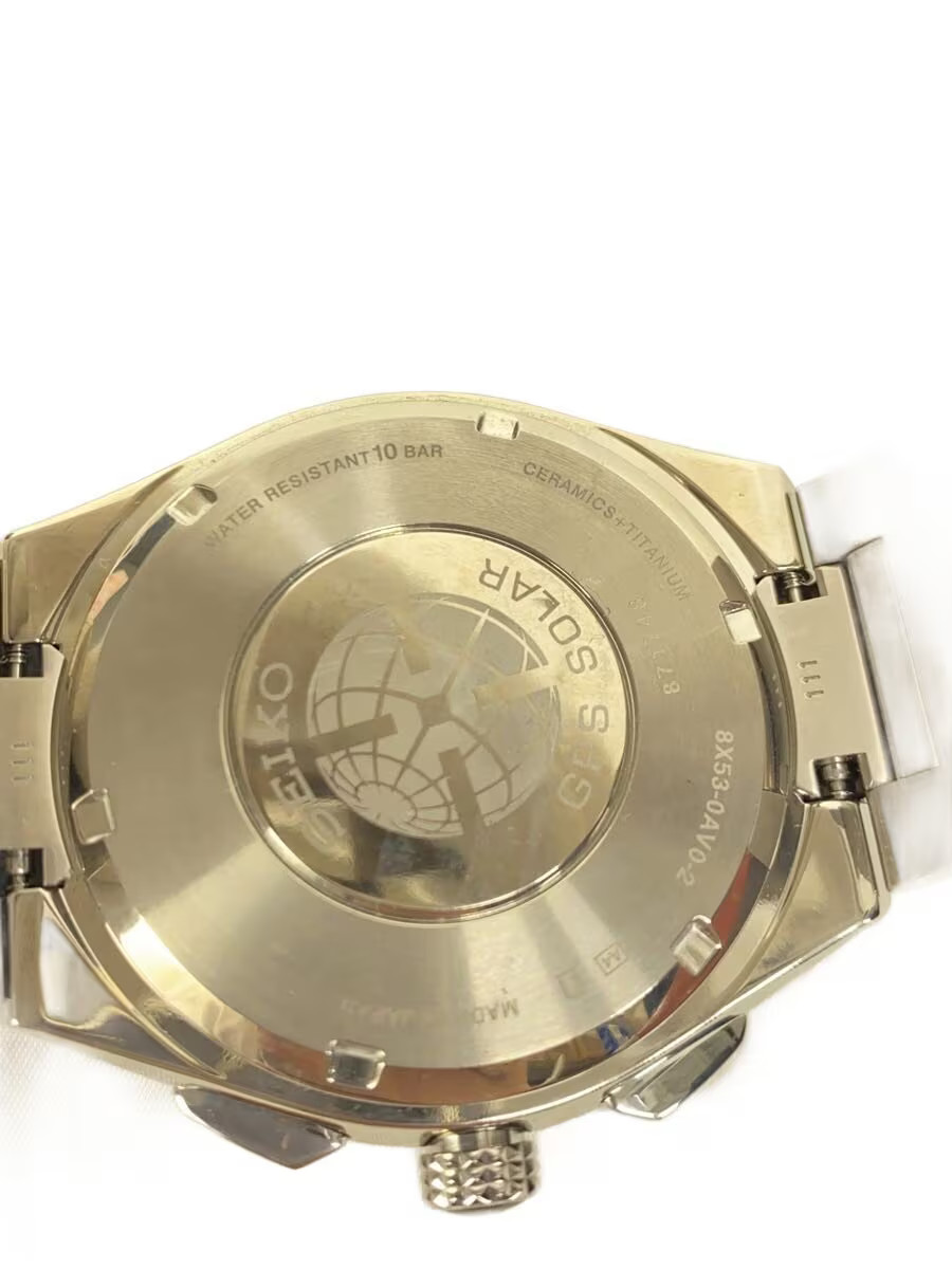 SEIKO Solar Watch Analog Stainless BLK SLV 8X53 0AV0 2