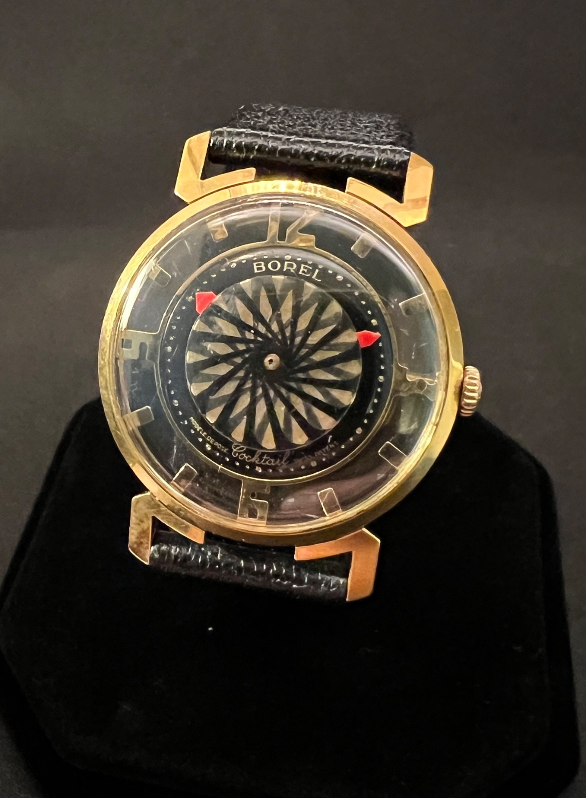 BOREL / SYNCHRON COCKTAIL WATCH BLOOMING FLOWER MYSTERY DIAL, SKELETON 17J SWISS