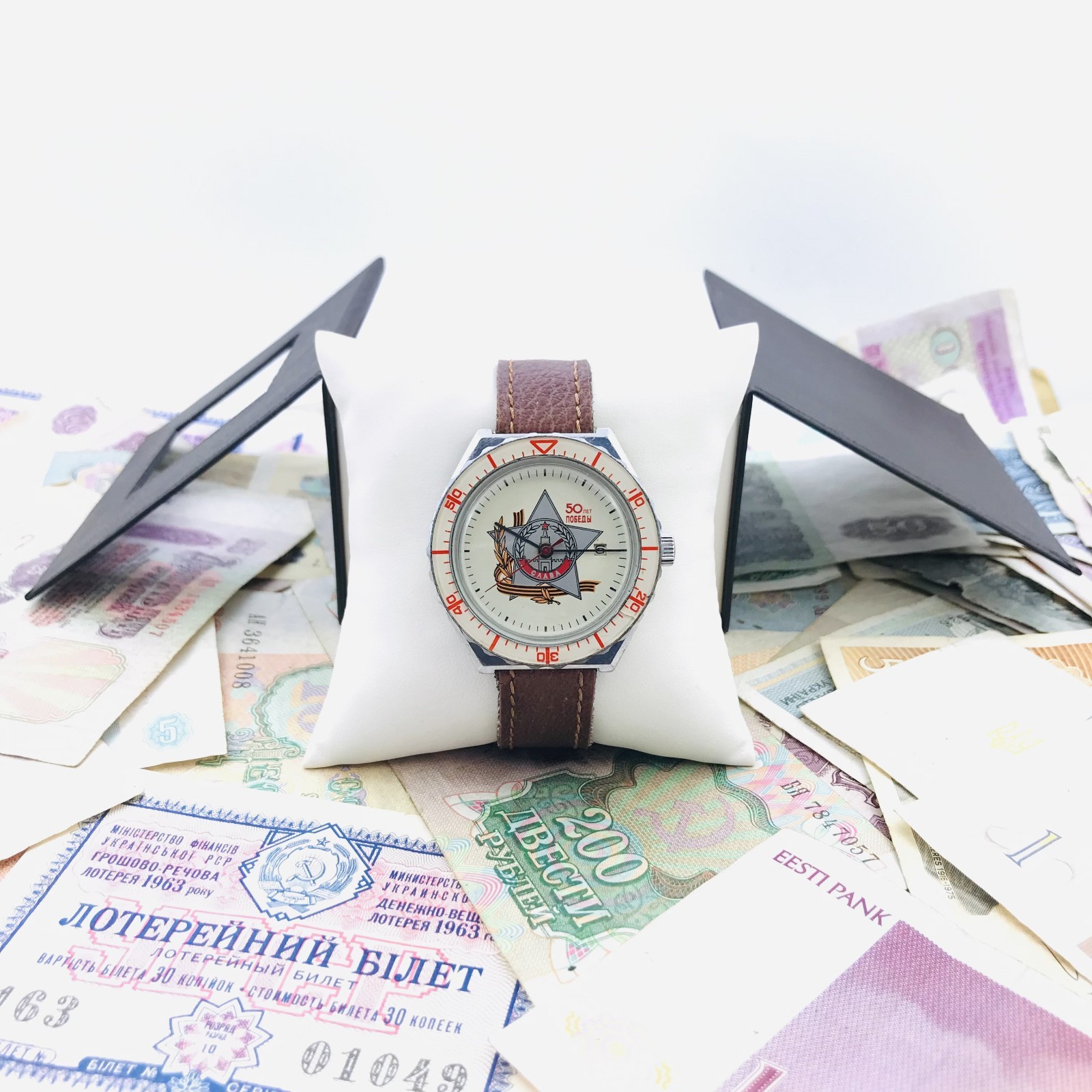 🎖 Slava WW2 50 Years USSR Soviet Wristwatch Vintage Wrist Watch 2414 Service