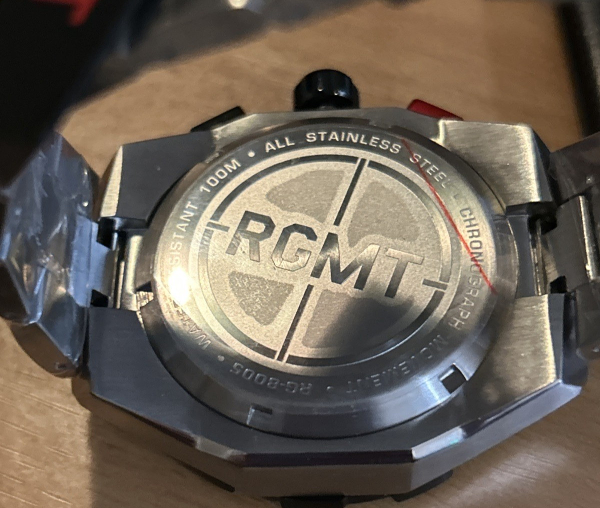 Watch RGMT Chronograph Silver w/ Black & Wh Face Rechargable LED Torch Included