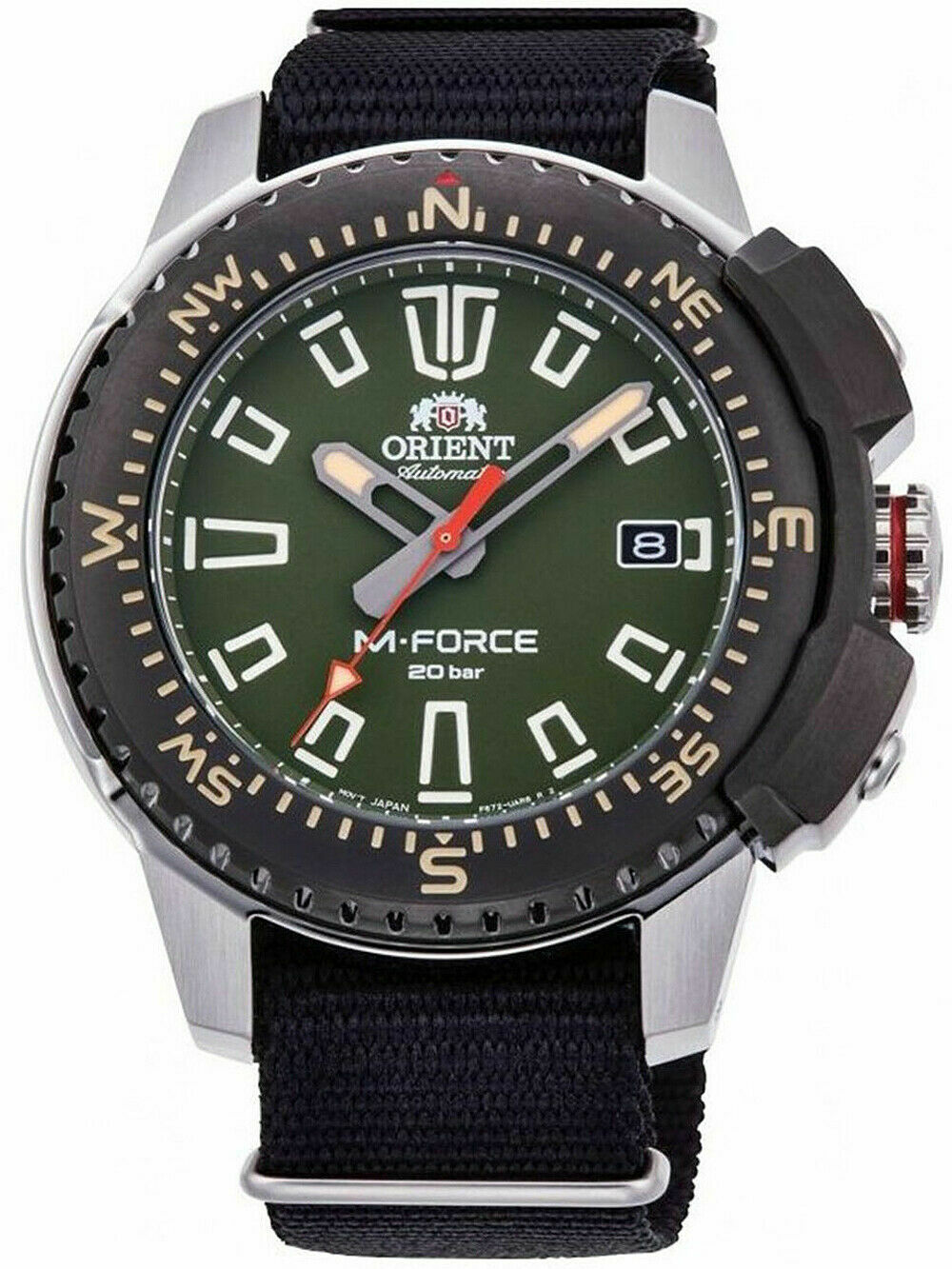 ORIENT RA-AC0N03E10,Men’s Sport,Mechanical Movement,Fabric,Screw Crown,200m WR