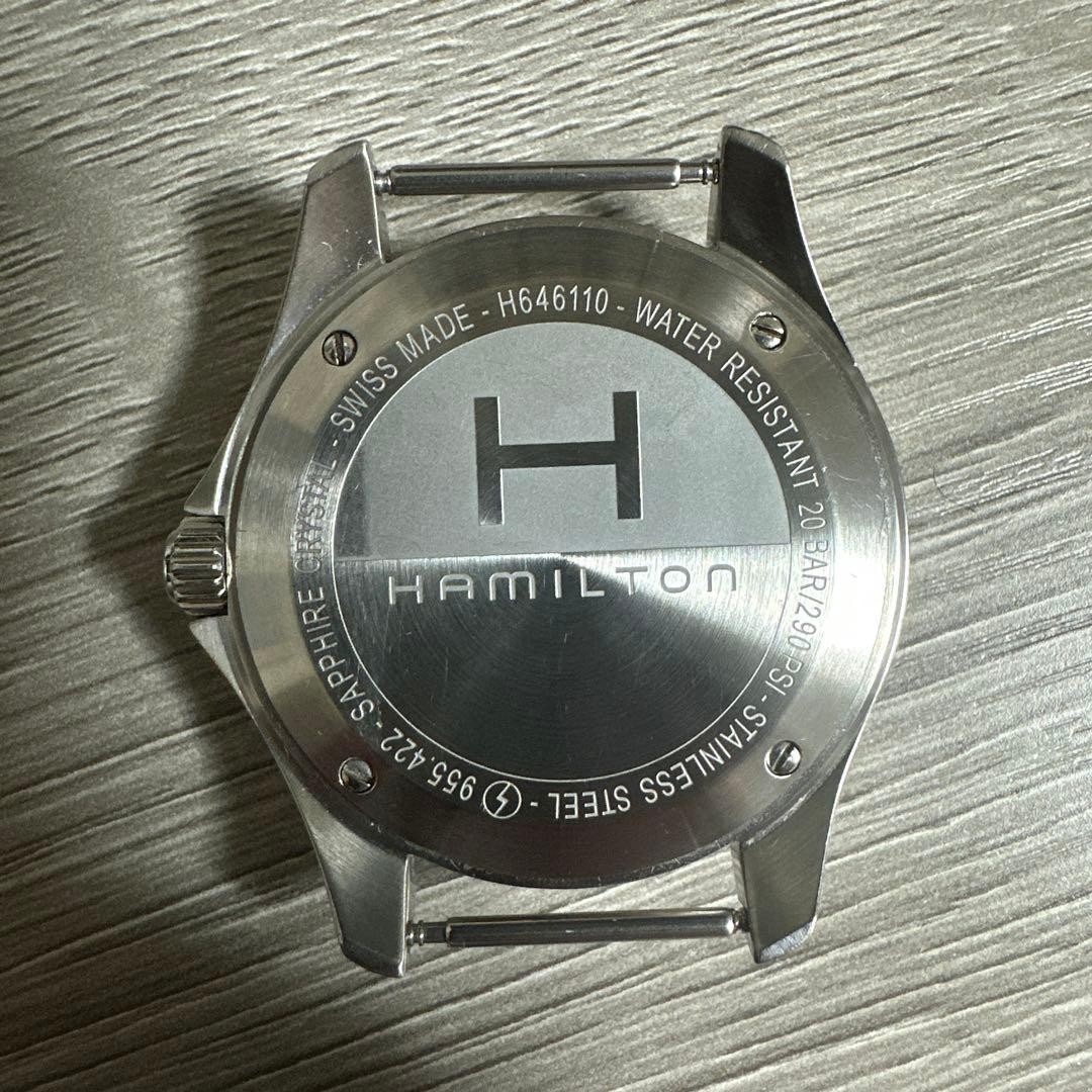 Hamilton Khaki Pilot H646110 Silver Day Date Quartz Watch OEM Leather 2 Extra JP