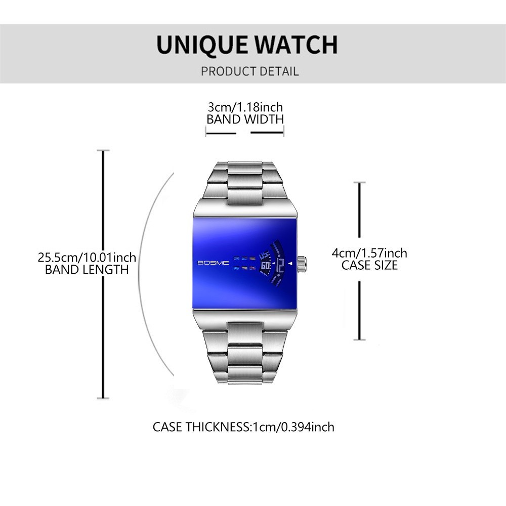 2026 New Luxury Mens Square Unique Design Watch alloy Classic Fashion Gifts
