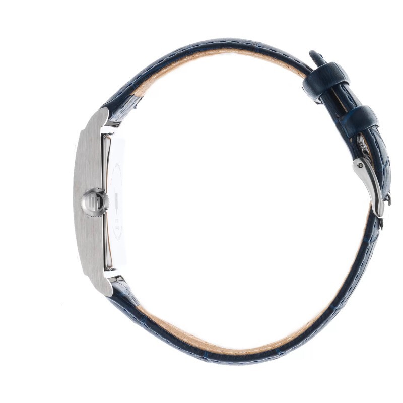 LIP CHURCHILL T24 671279 Mens Blue Leather Strap White Analog Dial Watch 41.5 mm