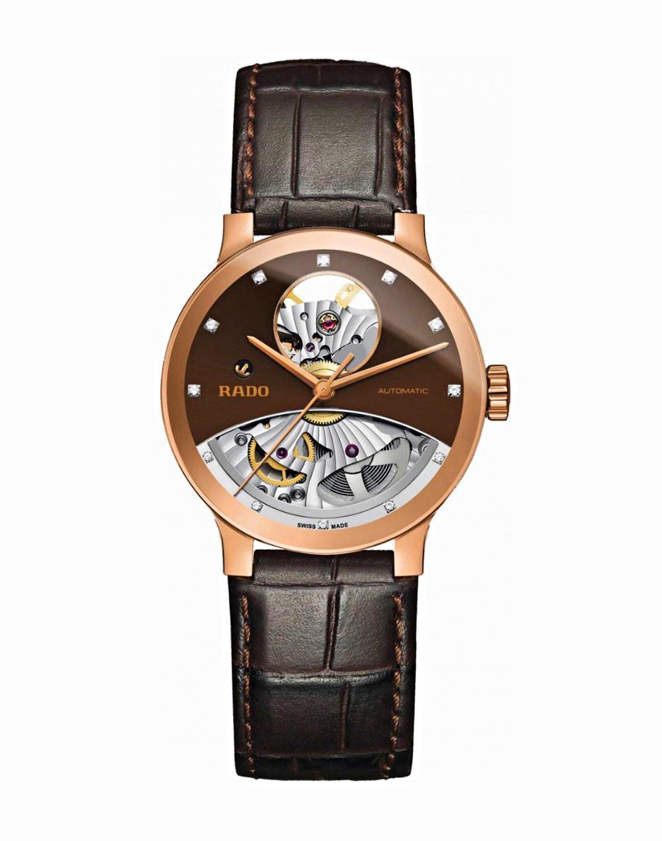 Rado Centrix Automatic Skeleton Dial Brown Leather Strap Box/Papers R30248725