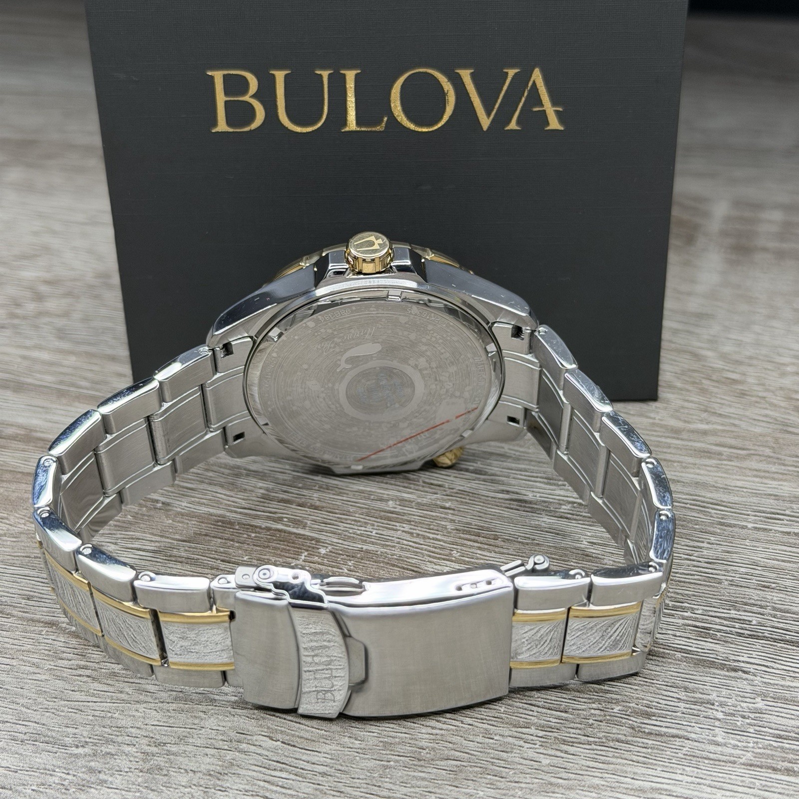 SPORT✅ Bulova Marine Star Blue Dial Calendar Two-Tone Men’s Watch 43mm 98B384