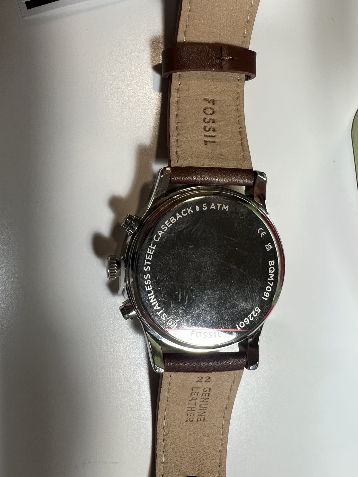 Fossil Bennett Men’s 45mm Multifunction Watch Black Dial Brown Leather BQM7091