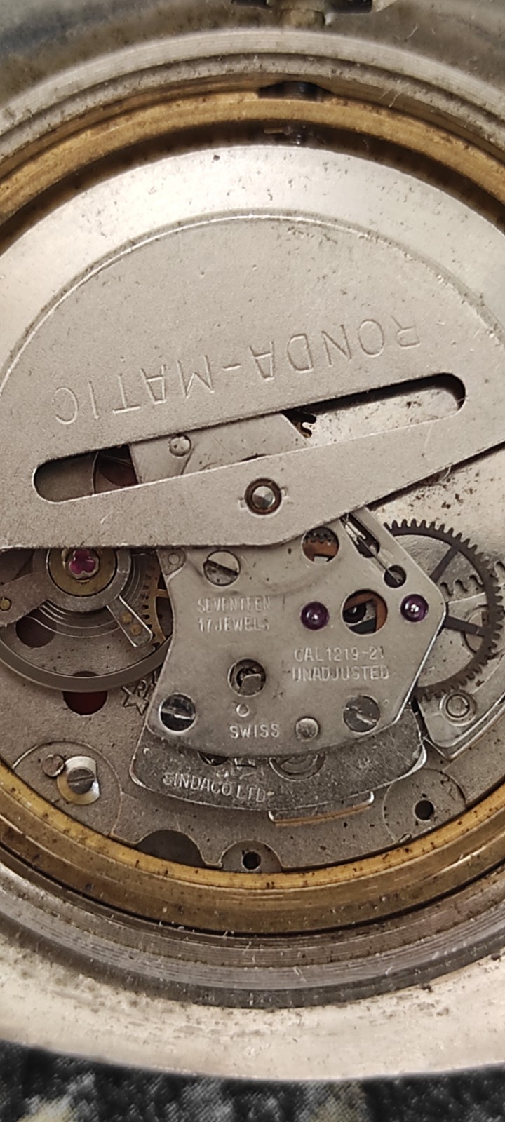 Vintage Sindaco Automatic Ronda-Matic Cal. 1219-21 17 Jewels Swiss Made Day-Date
