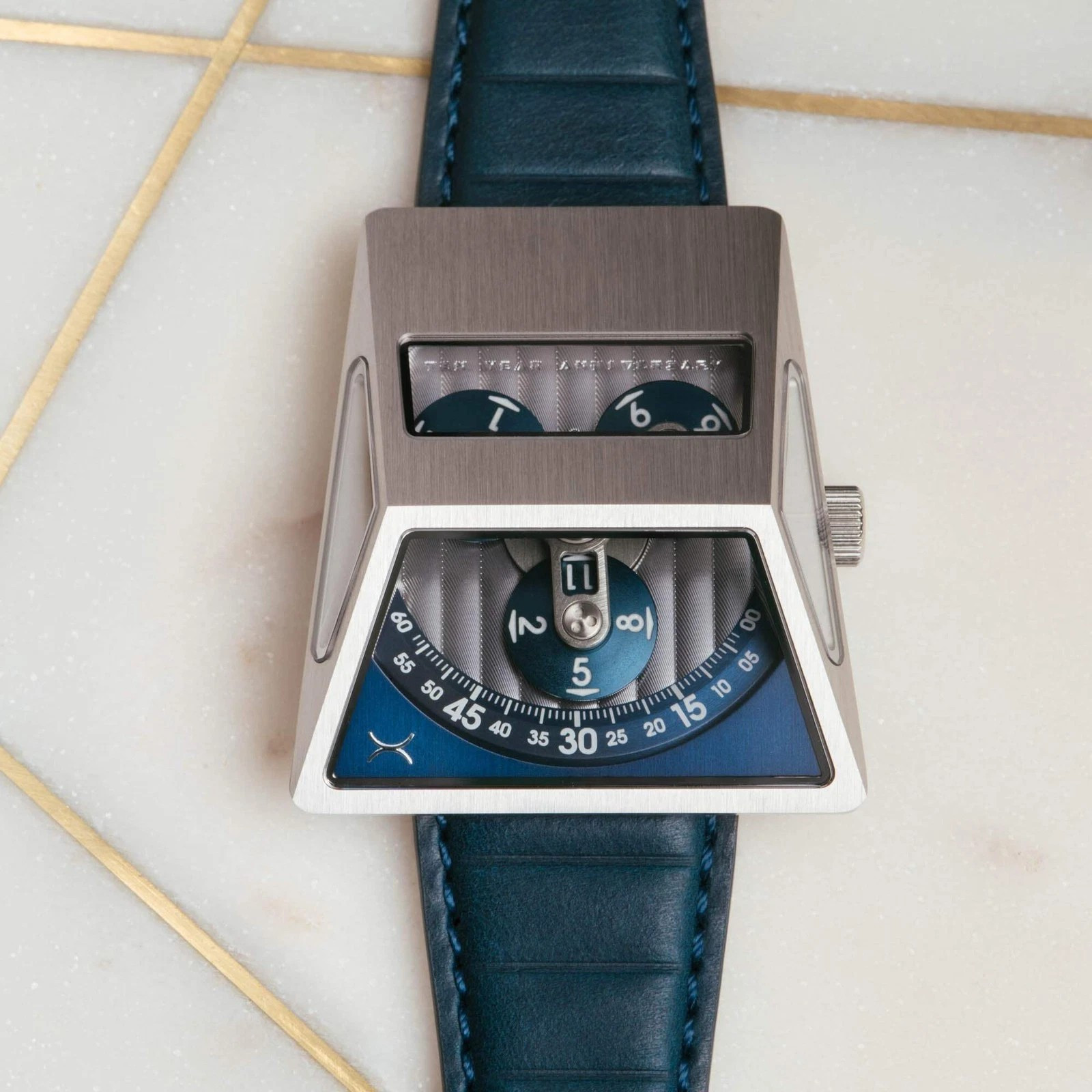 Xeric Vendetta X Wandering Hour Automatic Blue Steel Watch – Brand New