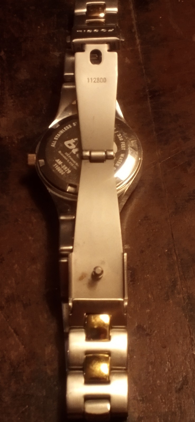 FOSSIL Blue AM-4019 Crystals Inlay Quartz Women’s Watch Sz. 6″ New Battery