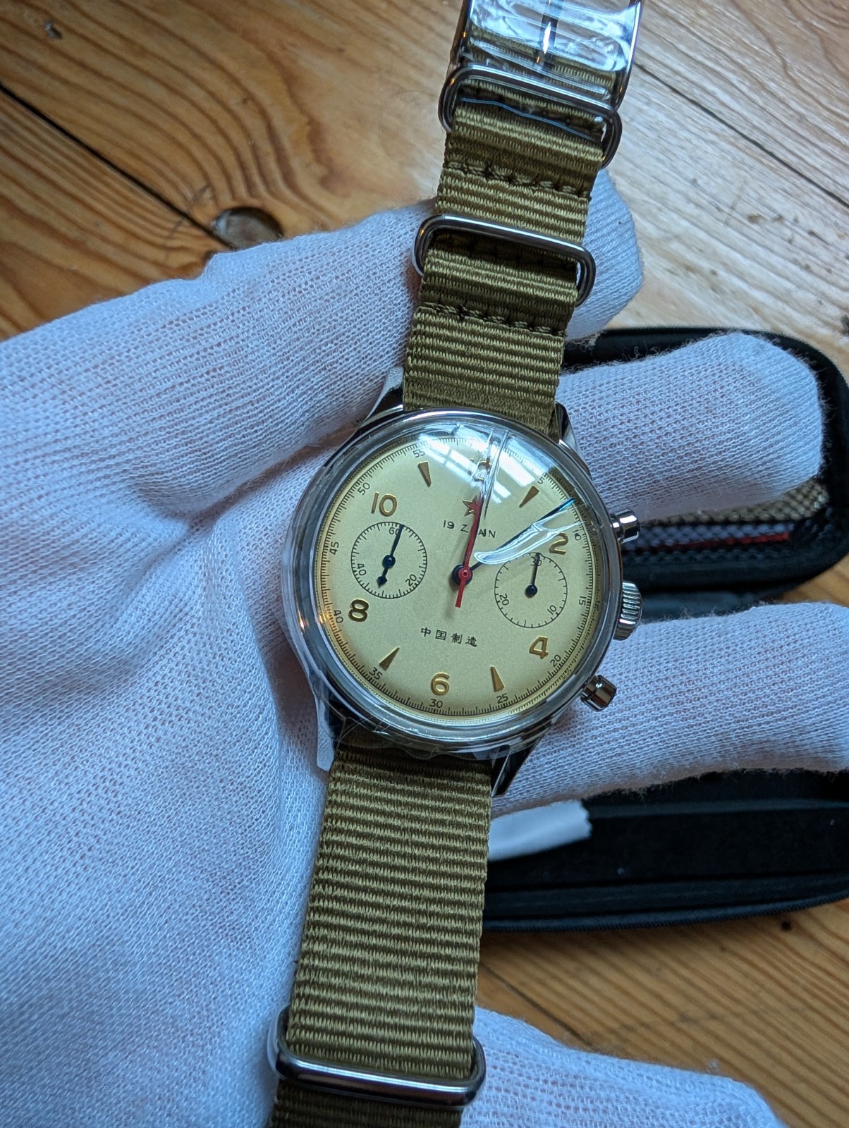 BNIB 38mm Seagull 1963 China Air Force Pilot Chronograph ST1901 Mechanical Watch