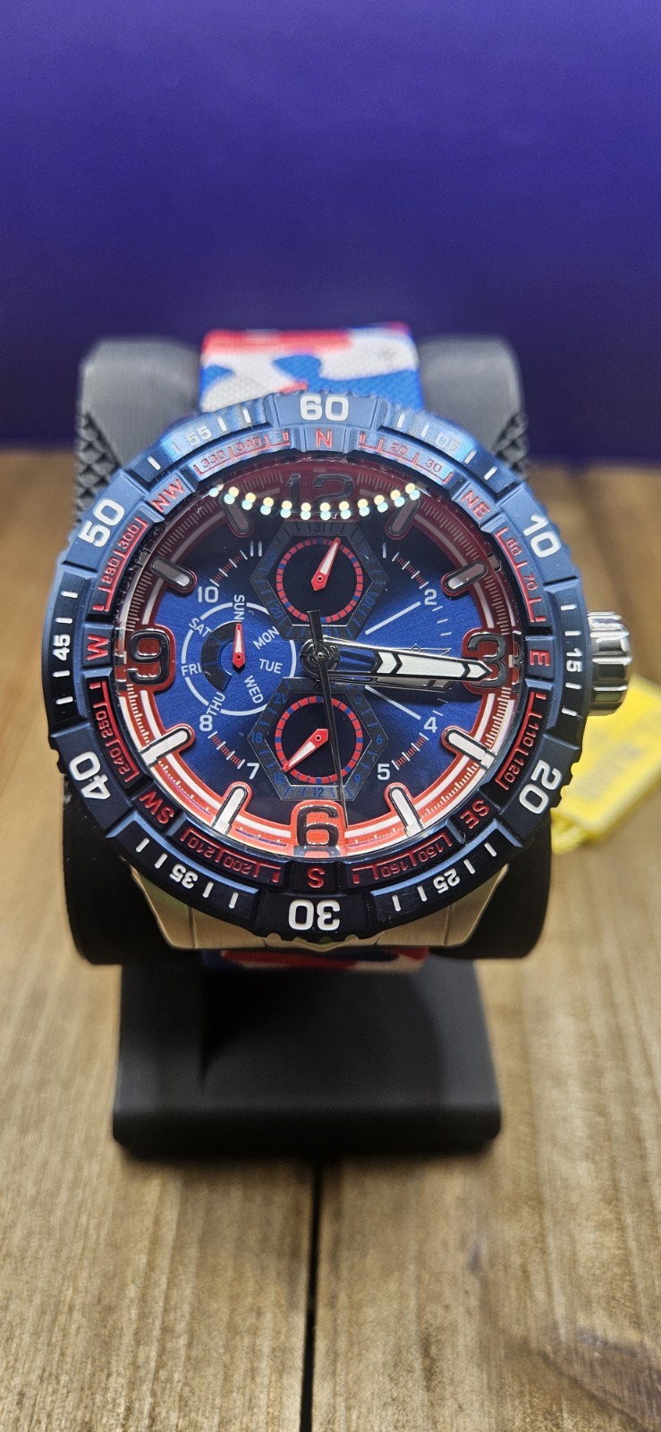 Invicta Coalition Forces Men’s Camouflage, Red, Blue Watch 49mm Brand New In Box