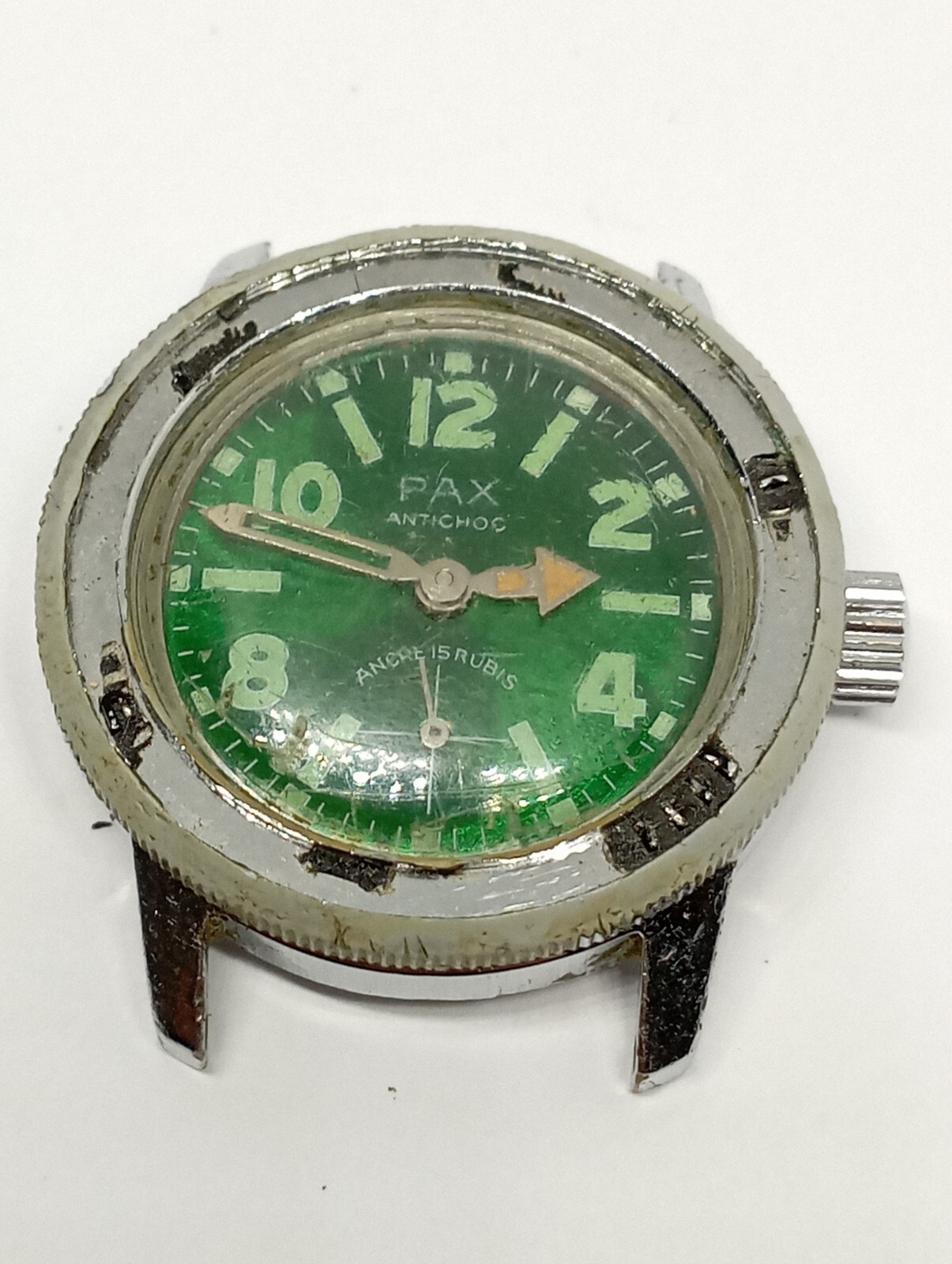 VINTAGE PAX Diver Green dial watch cal. CUPILLARD FE 233-60 from 1960 working!