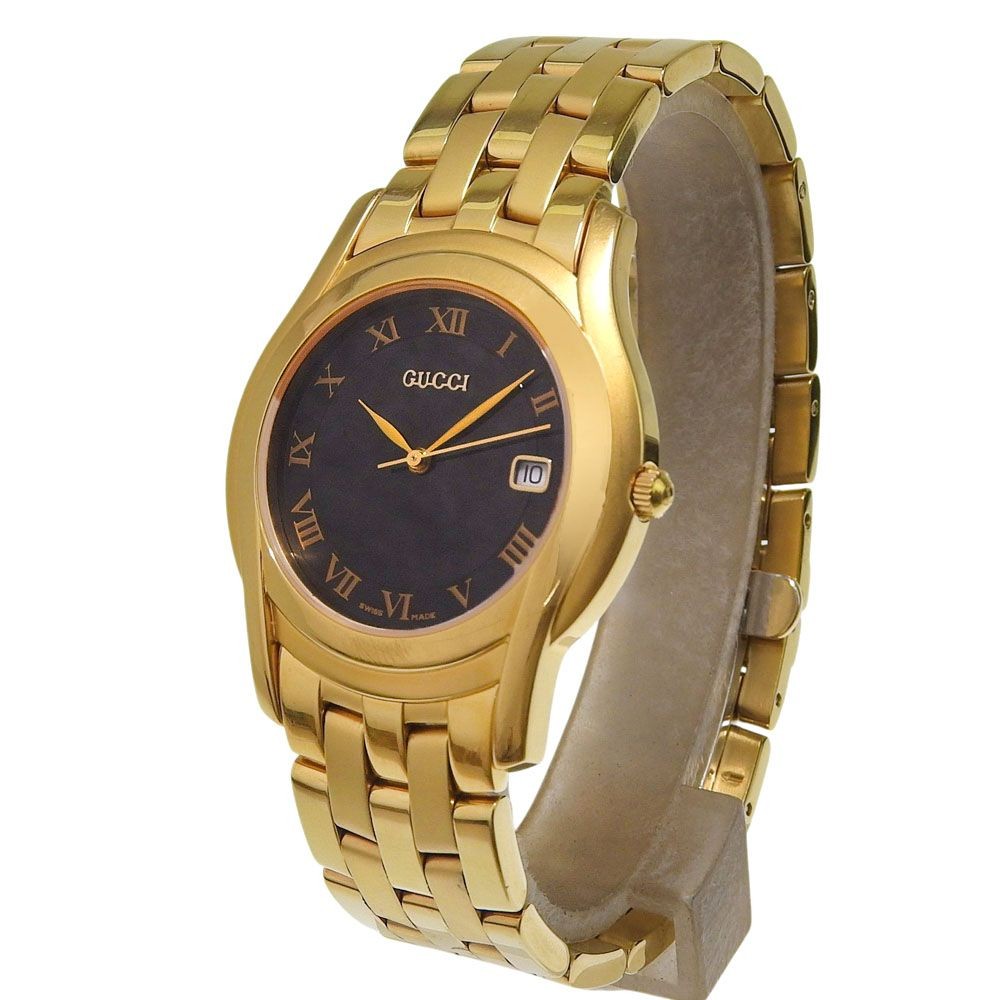 GUCCI G Class 5400M Gold Plated Quartz Analog Men’s Black Dial Watch
