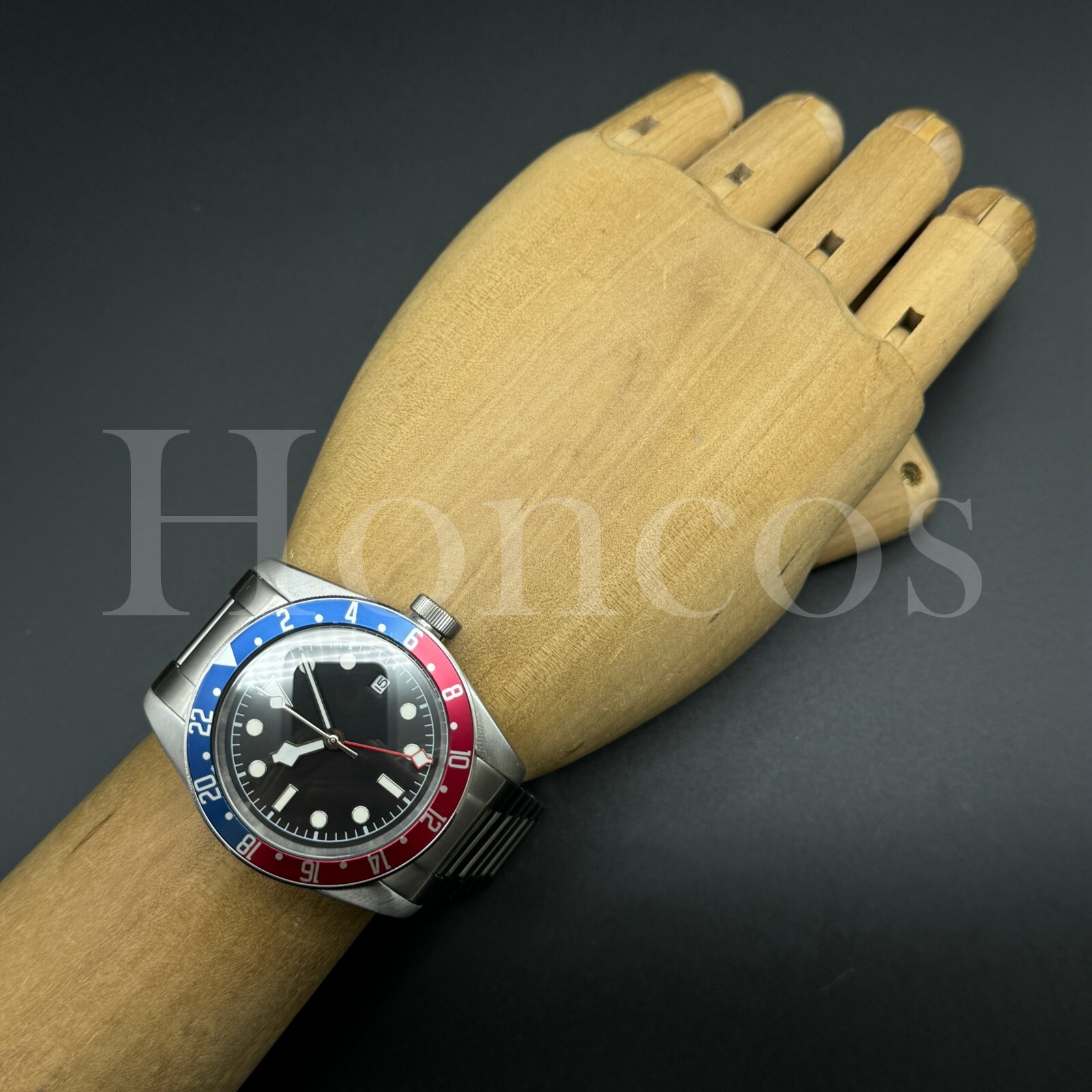 41MM Heritage Black Bay GMT Style Blue/Red Bezel Inserts White Marker Black Dial
