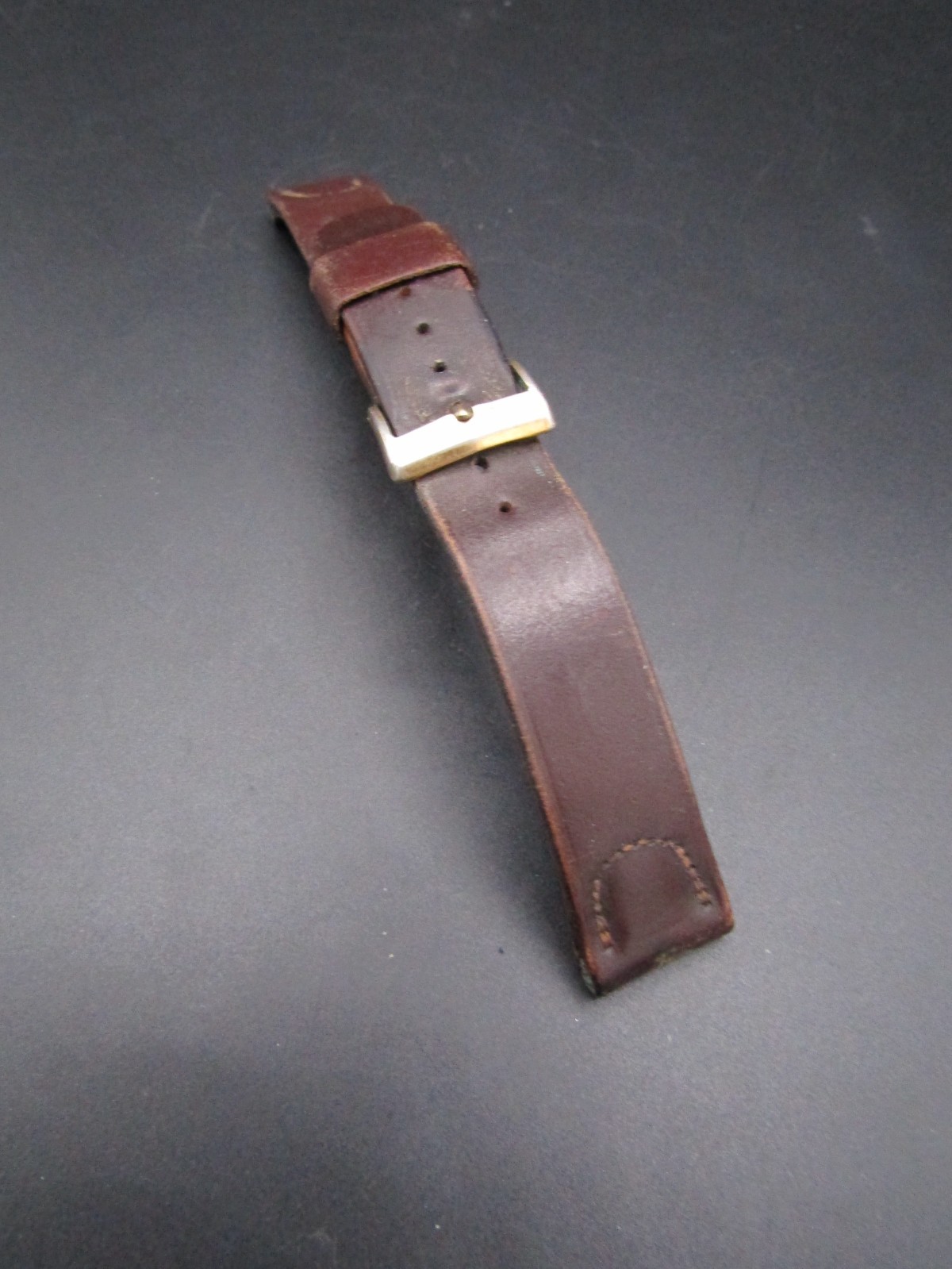 Vintage Rare Kreisler Shell Cordavan Leather Dark Brown Watch Band Strap 17mm