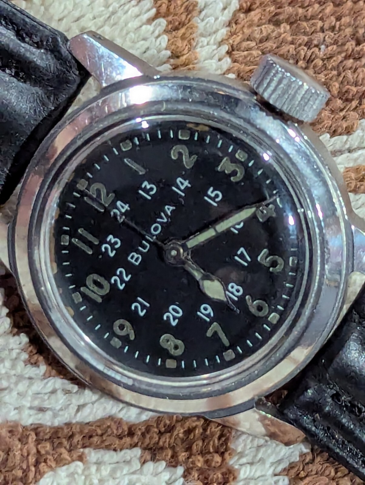 Bulova Korean War Air Force US Army Hacking Military Watch MIL-W-3818A Genuine
