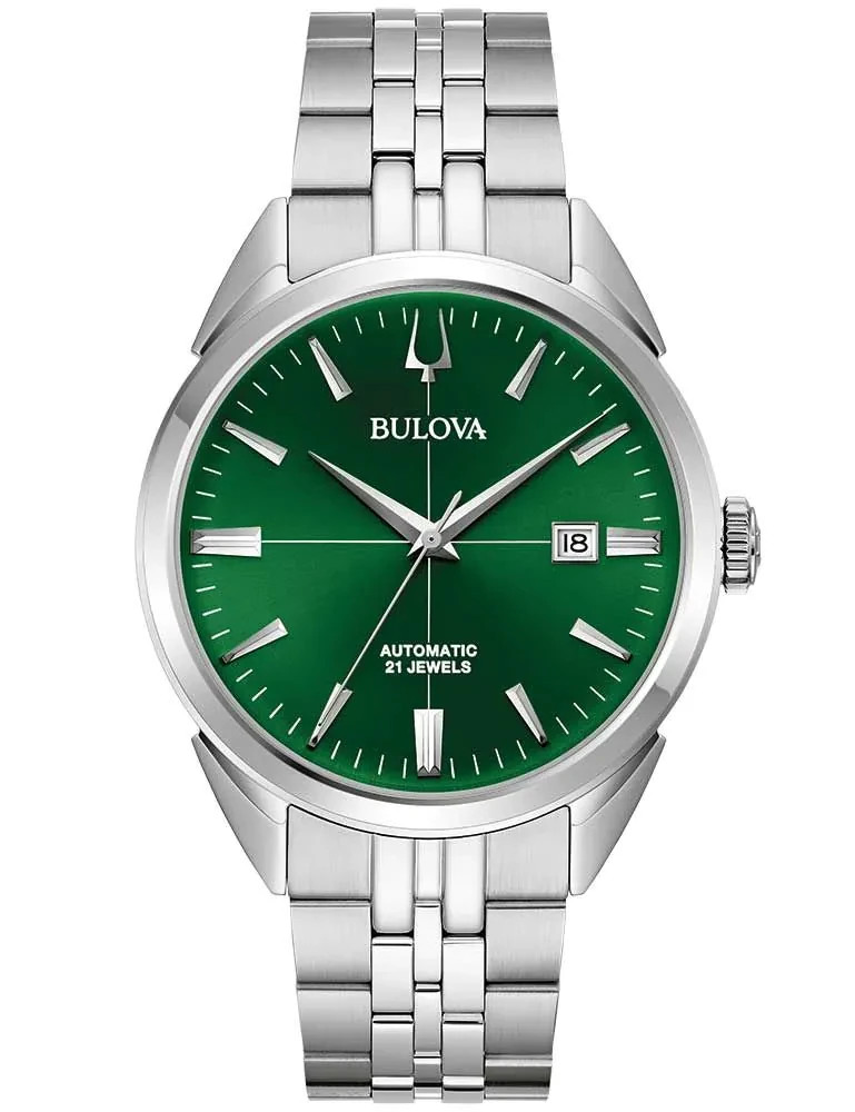 Bulova – Sutton, Green Dial Stainless Men’s Automatic Watch 96B424