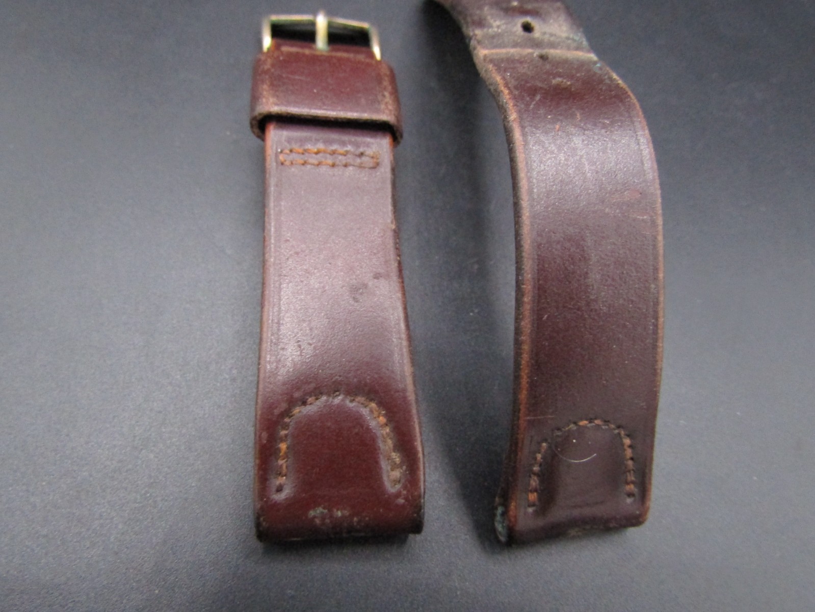 Vintage Rare Kreisler Shell Cordavan Leather Dark Brown Watch Band Strap 17mm