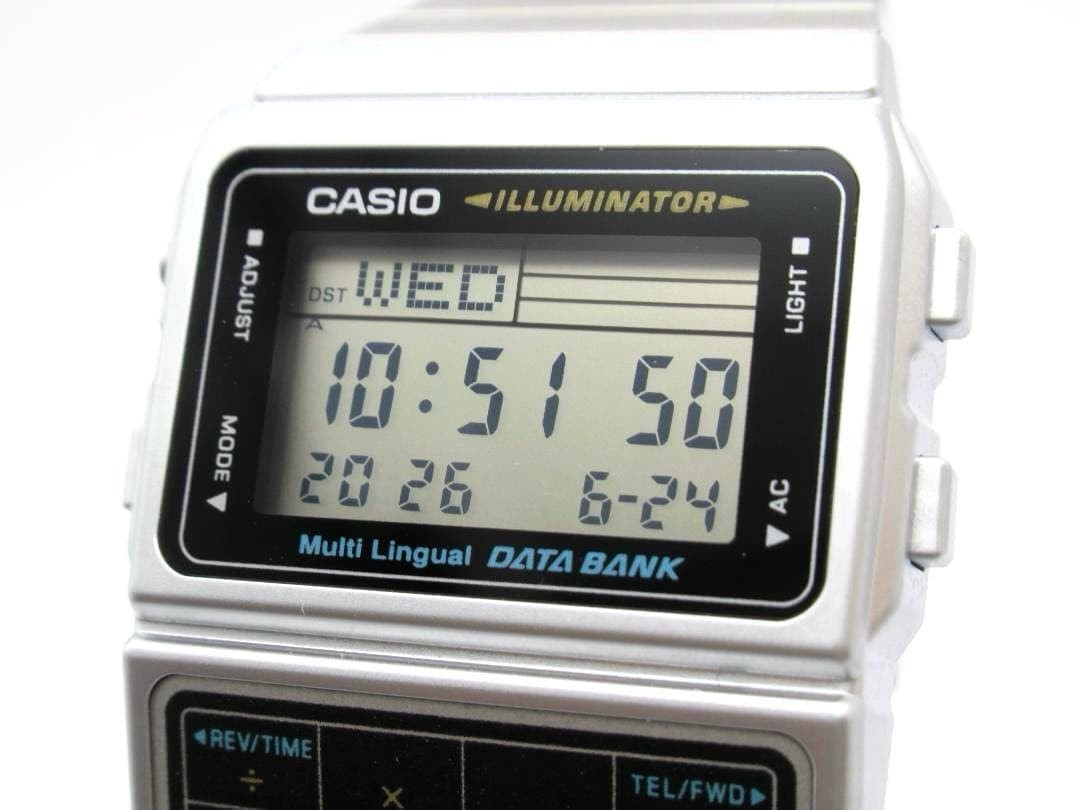 CASIO Data Bank DBC-611 Silver Retro Calculator Watch