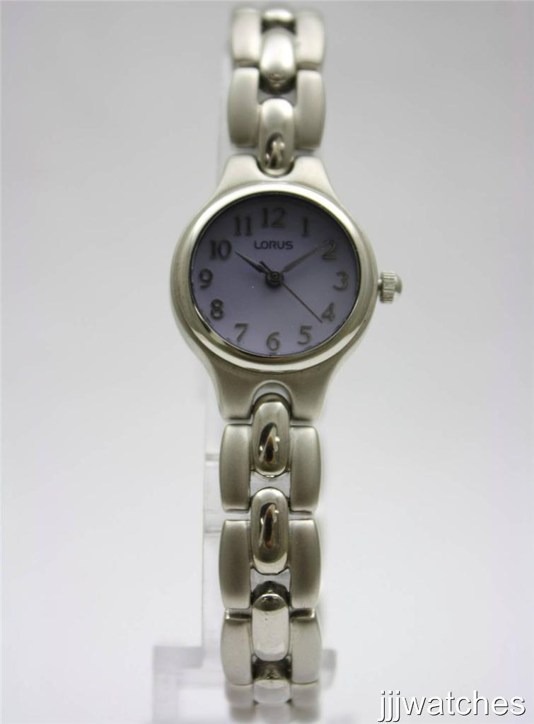 New Lorus Classic Bracelet Lilac Tinted Glass Women Watch 23mm LR0234