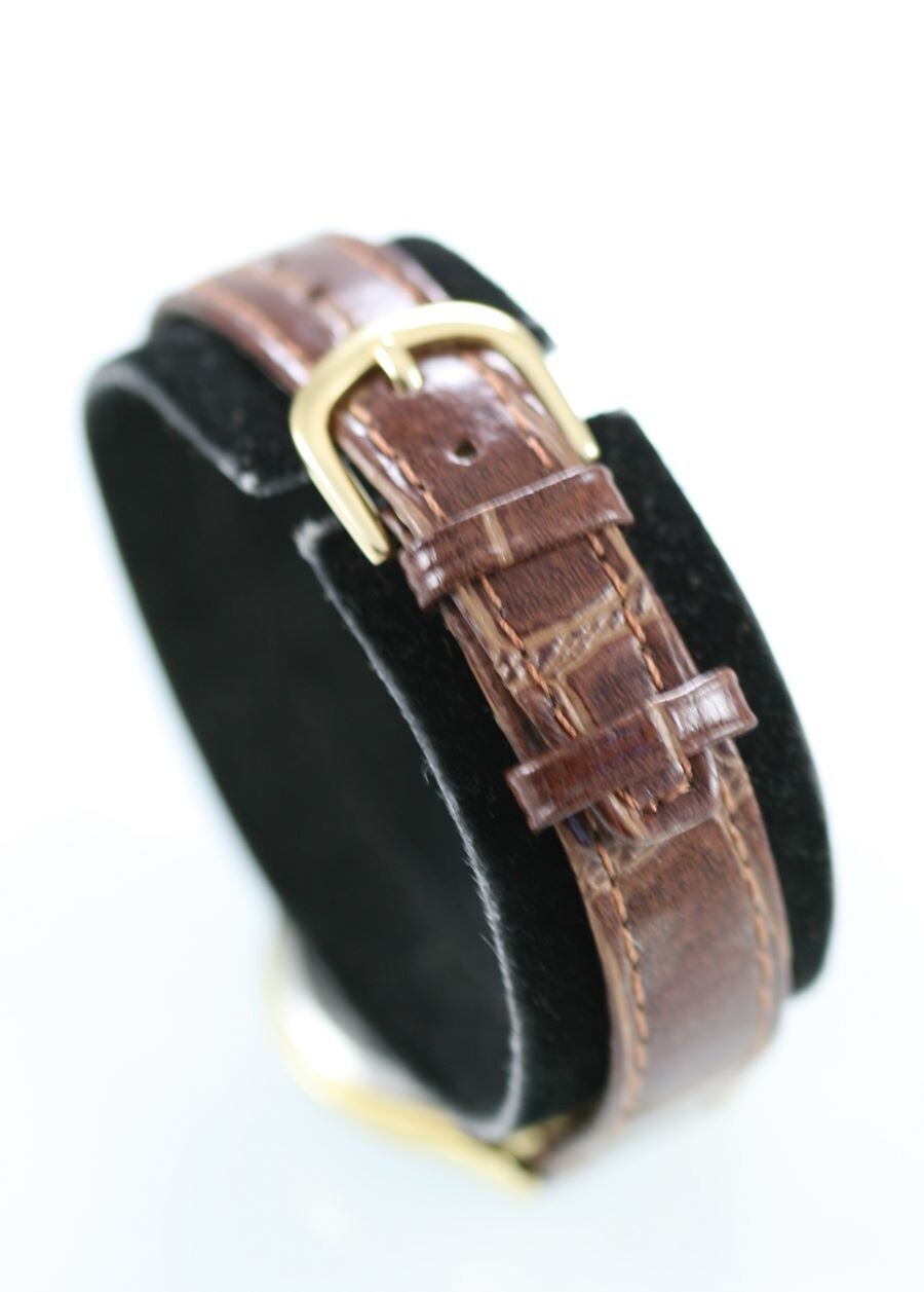 LA Express Women Watch Stainless Steel Gold Leather Brown Water Res Batt Quartz