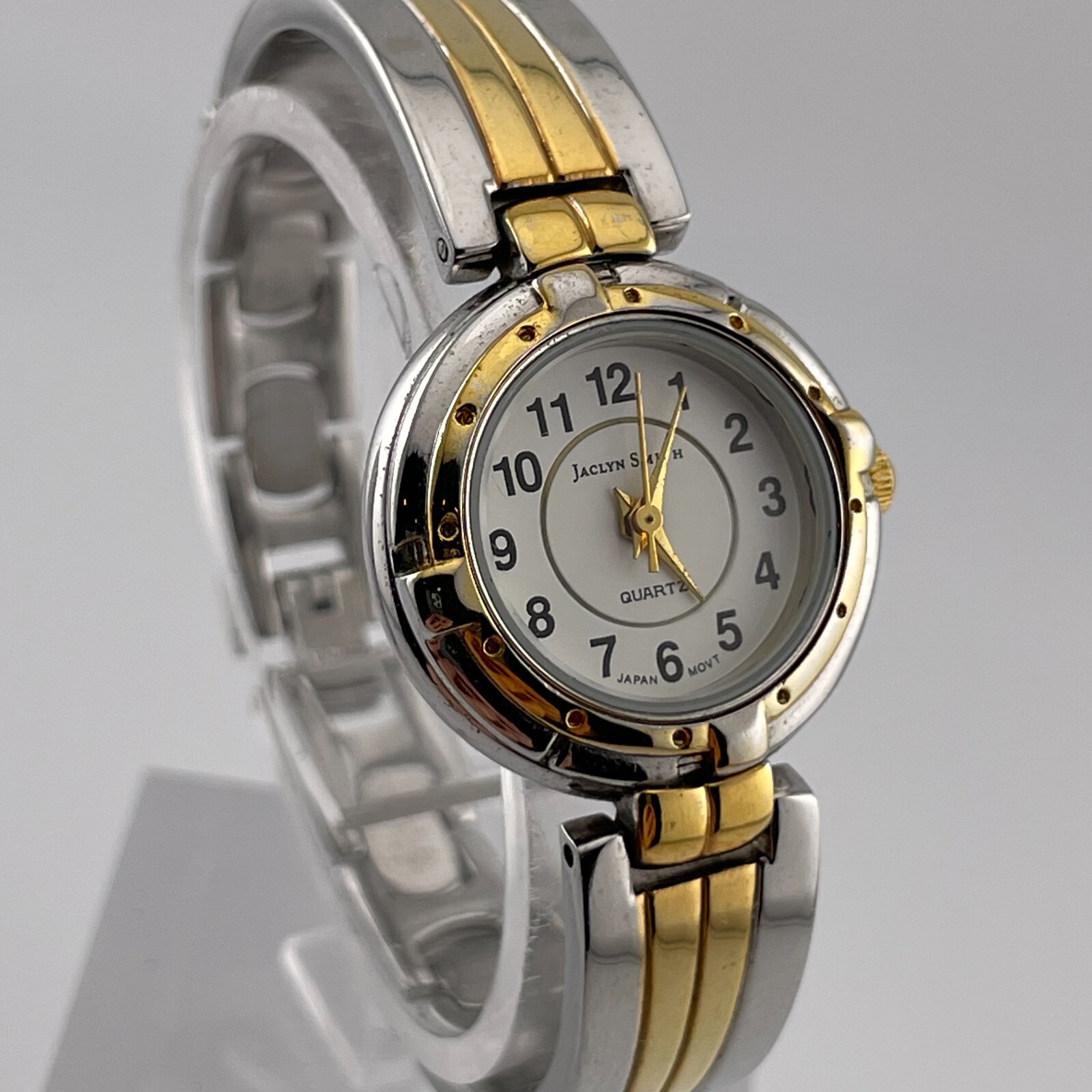 Jaclyn Smith Watch Womens 24mm Two Tone Case Band Quartz Analog Three Hands