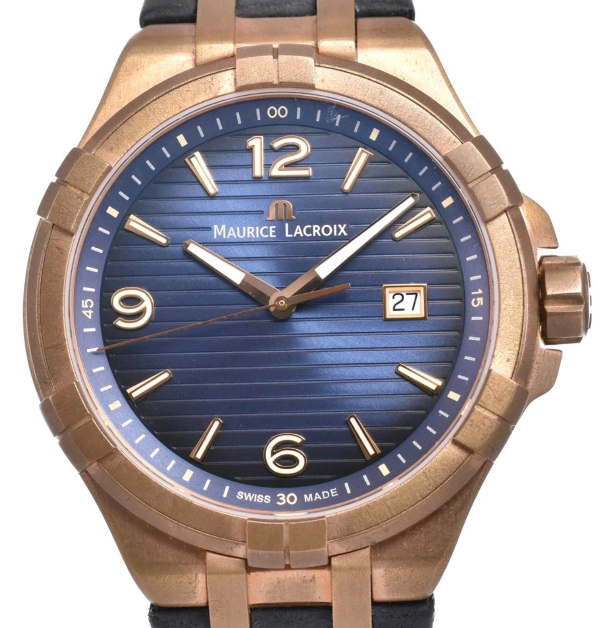 MAURICE LACROIX Aikon Bronze AI1028-BRZ01-420-1 Quartz Movement Watch – Boxed