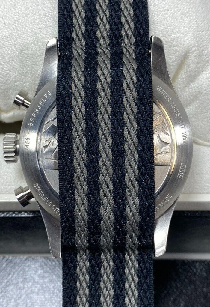 NEW MONTBLANC 1858 STEEL AUTOMATIC CHRONOGRAPH BLACK DIAL #117835 ~ $4,600