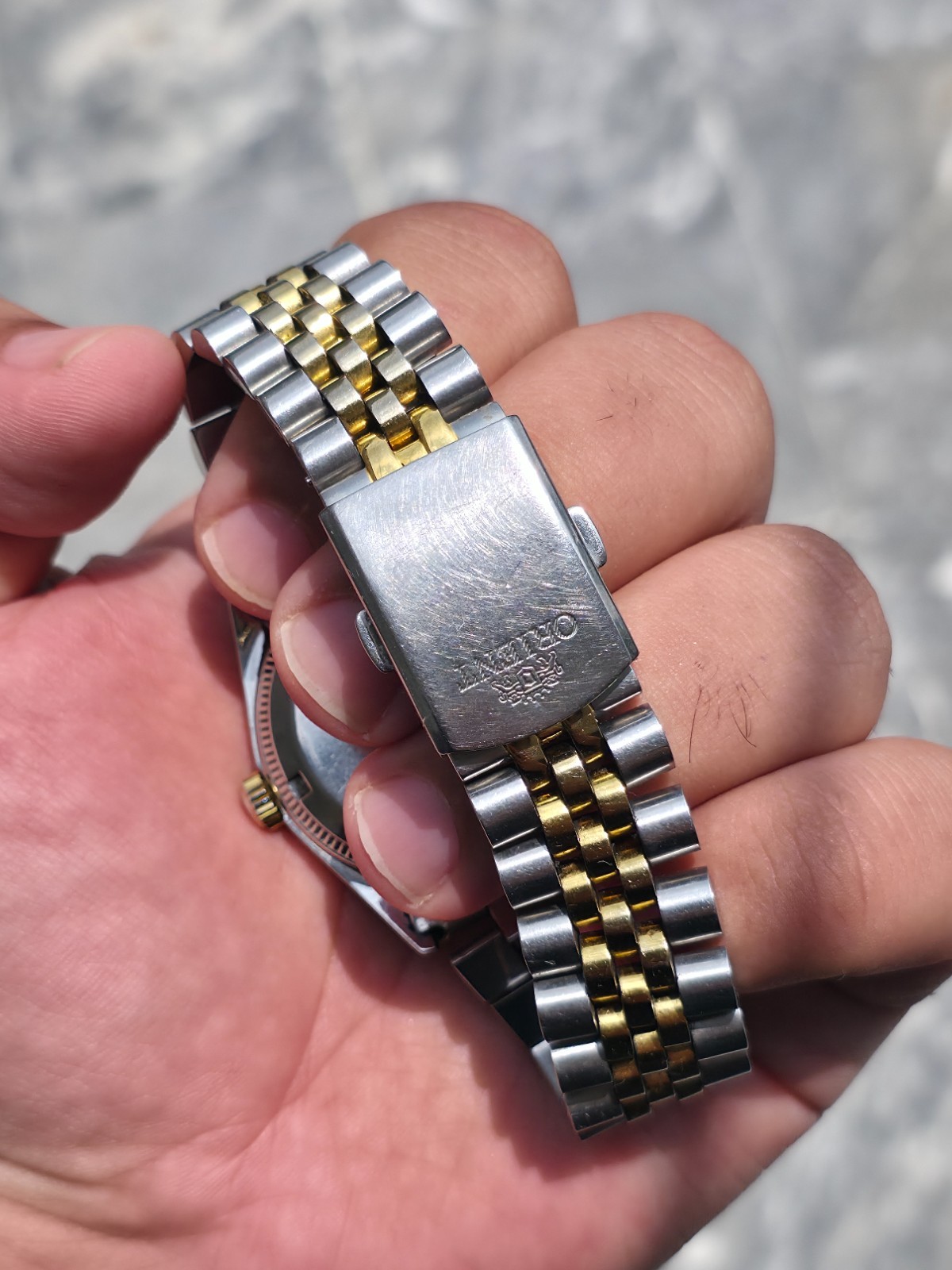 Rare Orient President Day Date Automatic, Black dial, diamond indices, two tone