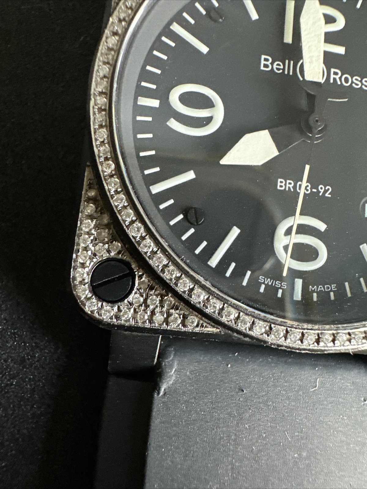 Bell & Ross Custom Diamomd BR03-92 Automatic Ceramic 42 BLACK MATTE Watch