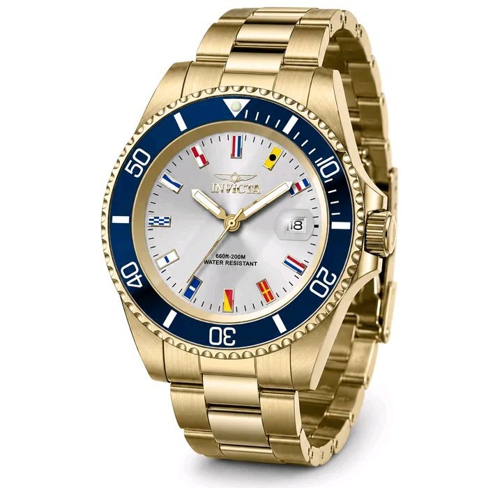 Invicta Pro Diver Men’s Watch – 40mm, Gold & Silver (49886) new