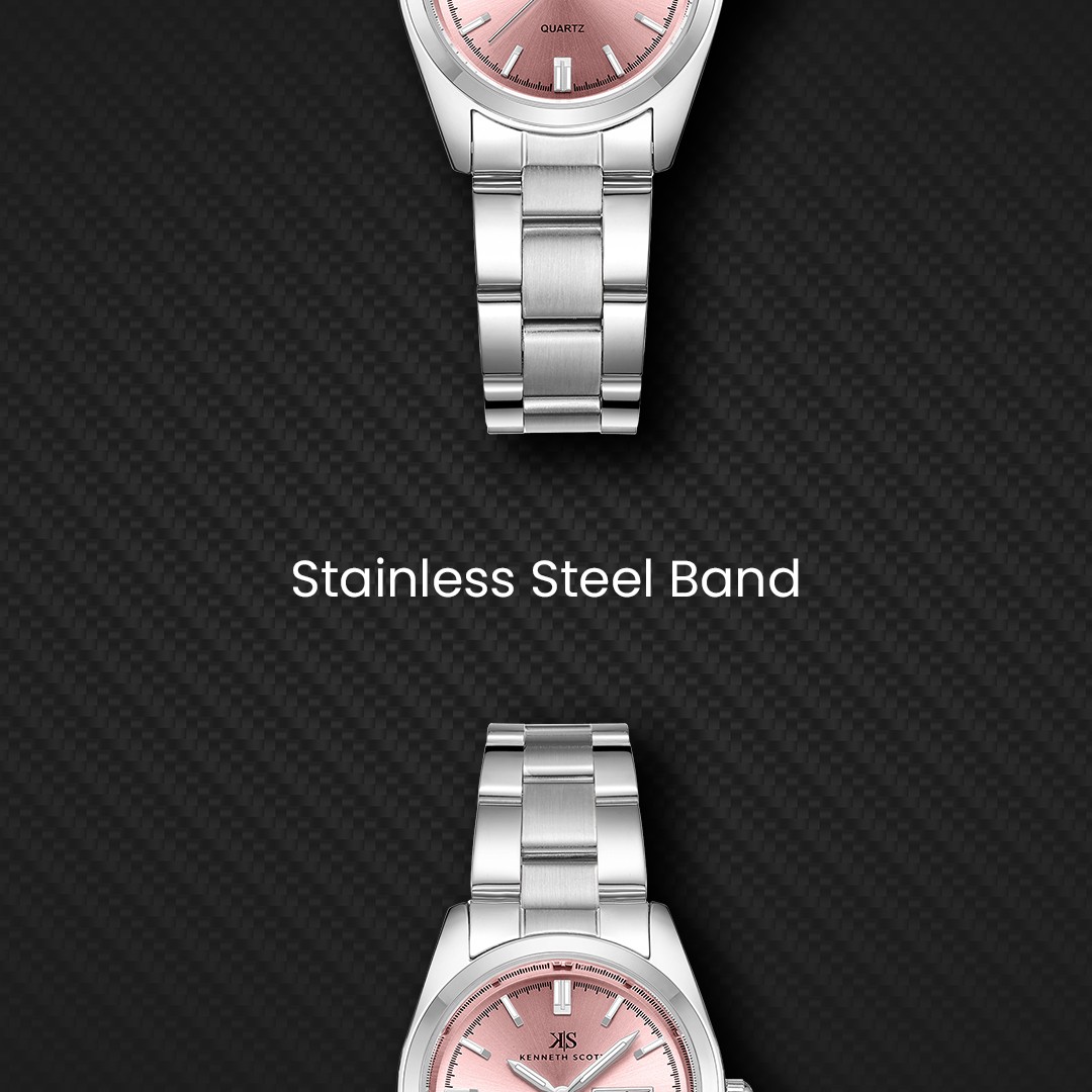 Kenneth Scott Women’s Analog Watch | Pink Dial, 30mm, 30 m (3 ATM)