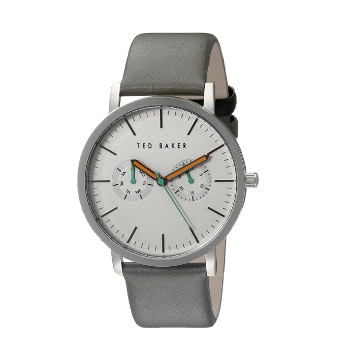 RARE Ted Baker Watch TE1093 Men’s Round Leather Strap Water Resistant 10009291