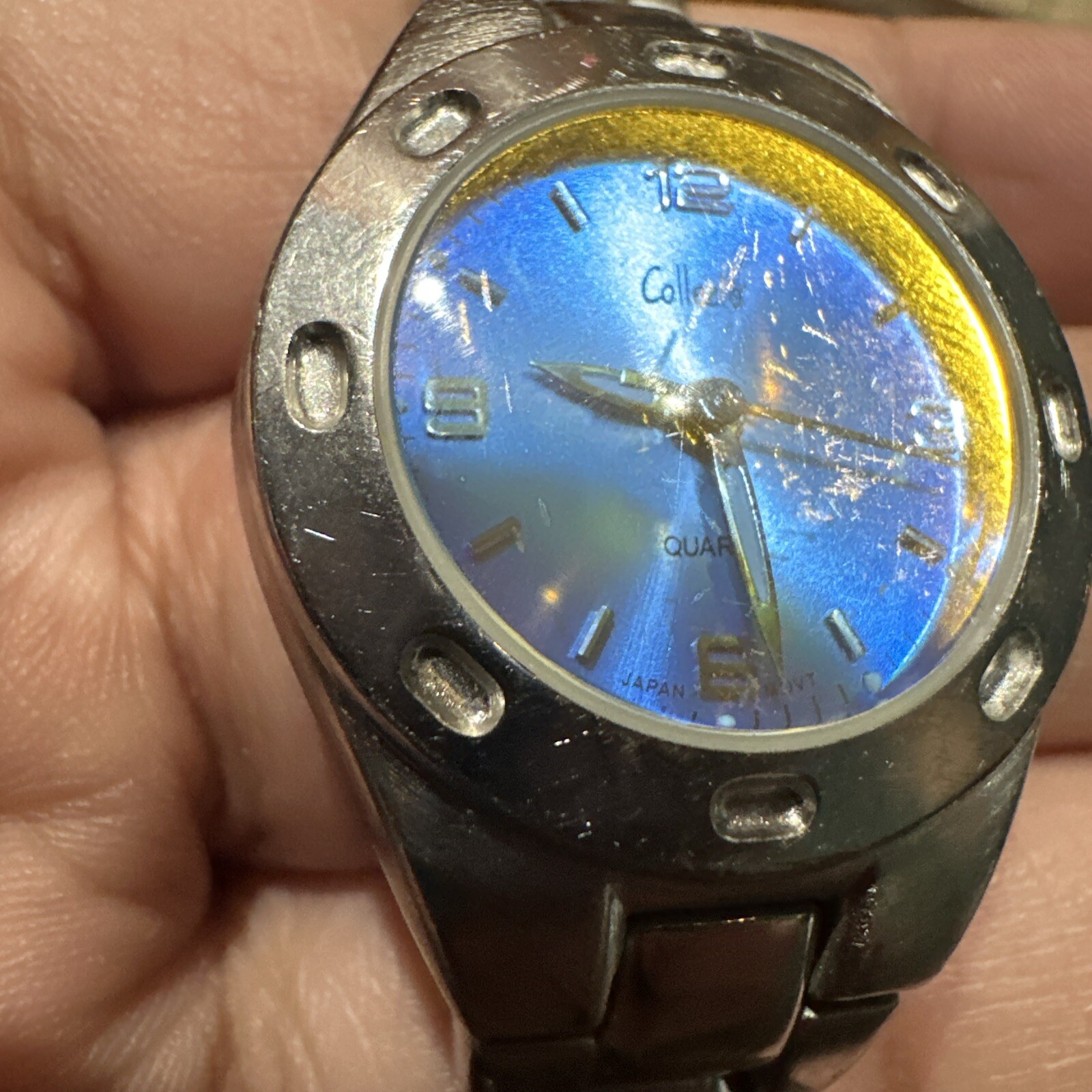 *Working* Collezio Mens Blue Dial Round Silver Tone Case Stainless Steel Watch