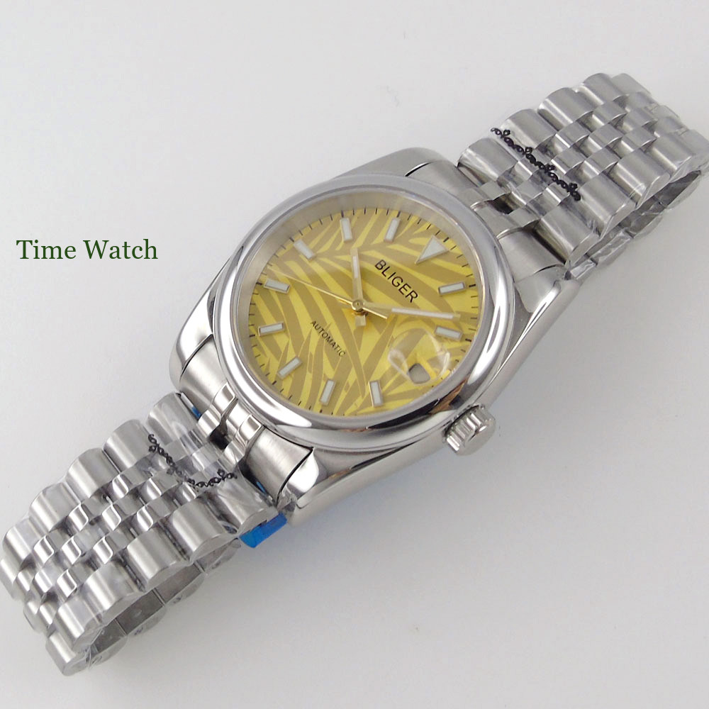 Sapphire Men’s Automatic Watch NH35 White Palm Polished Oyster Band 39mm/36mm