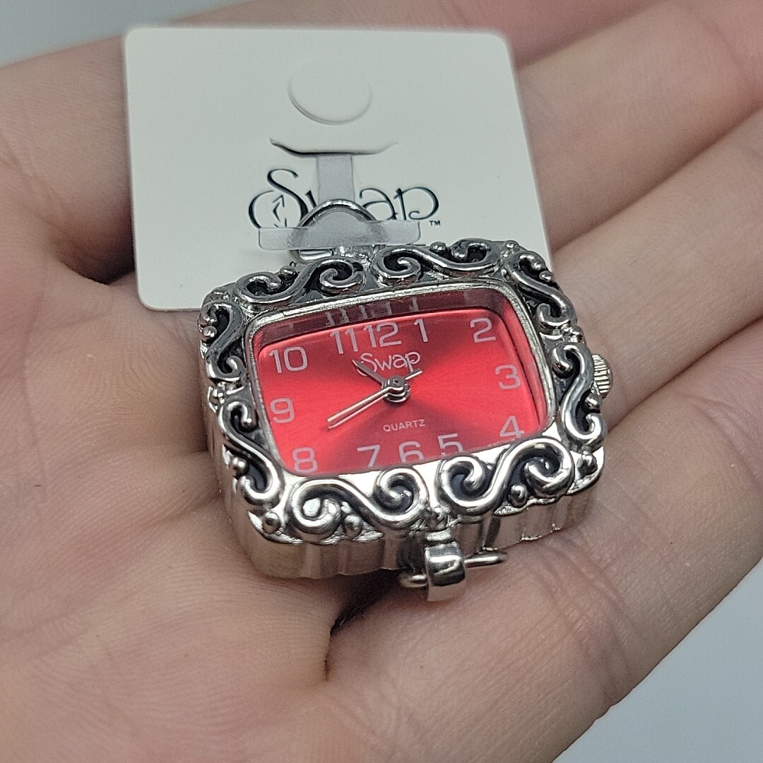 Ruby Red Ornate Swap Watch Face By Beehive Create-a-watch For Lobster Claw Bands