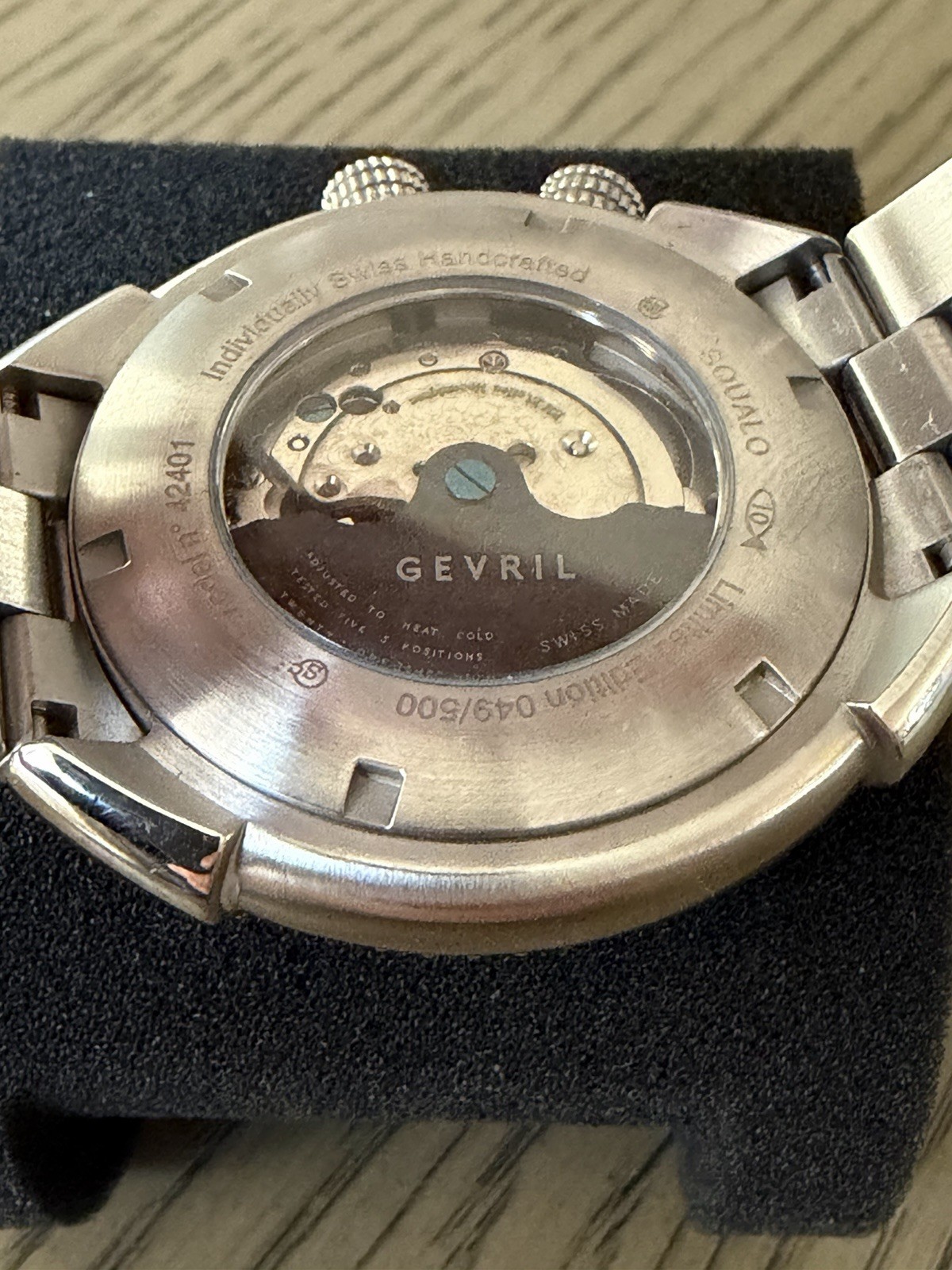GV2 by Gevril Men’s Squalo Swiss Automatic Ceramic Bezel Diver Watch 49/500Made