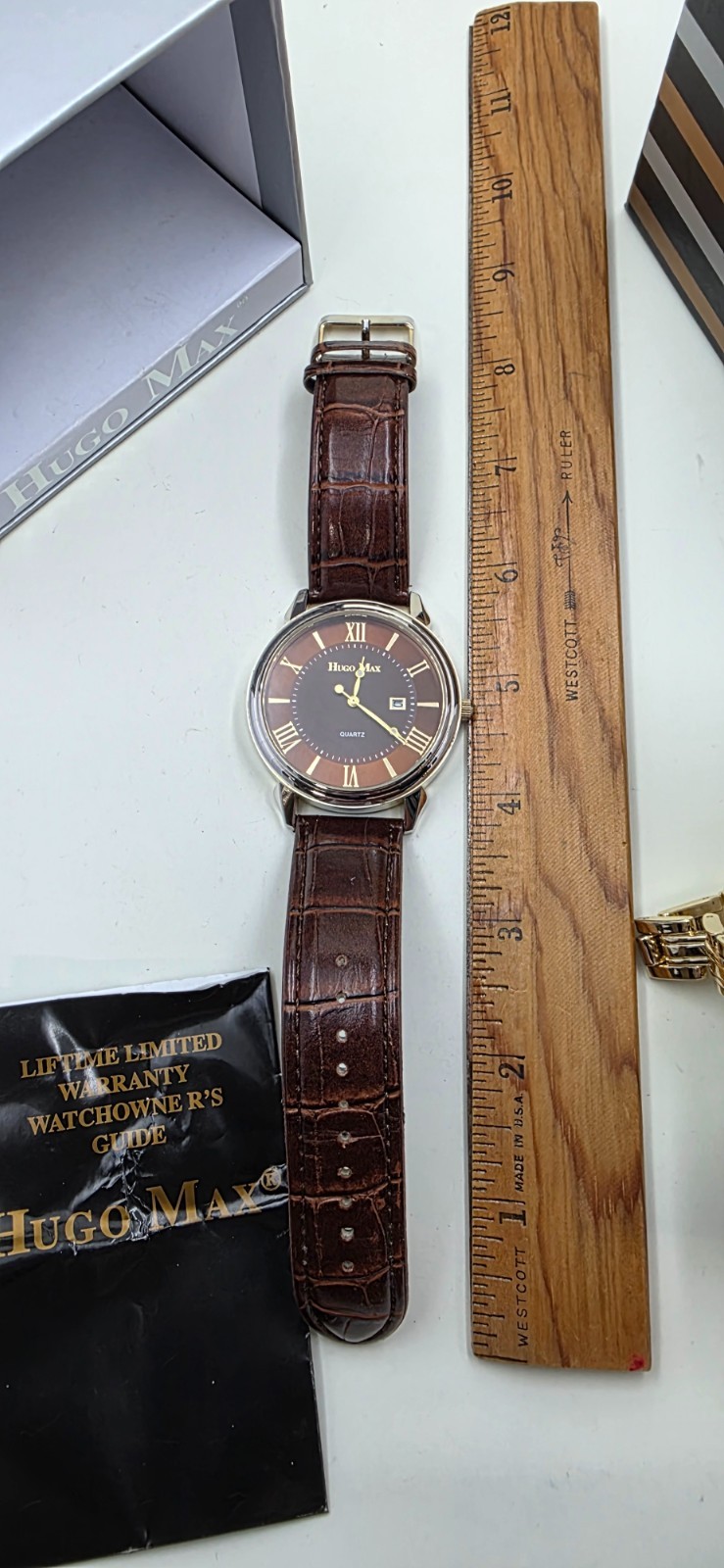 Hugo Max HM1008 Men’s Watch & Bracelet Gift Set – New Battery, Box & Papers