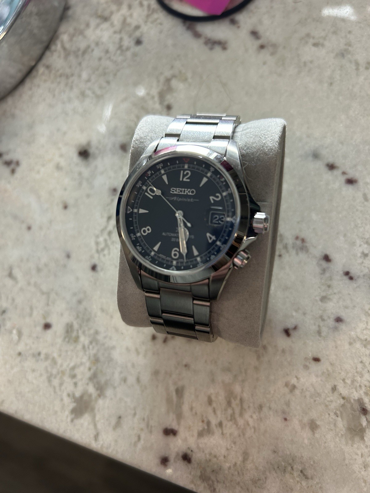 Seiko Prospex Alpinist Mechanical 39.5mm Black Dial Watch SPB505